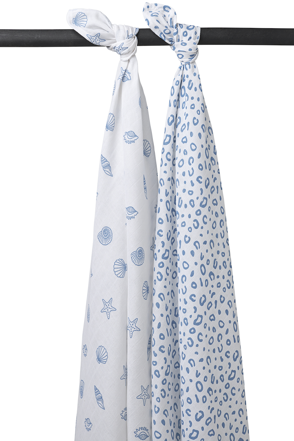 Swaddle 2-pack hydrofiel Shells - denim - 120x120cm
