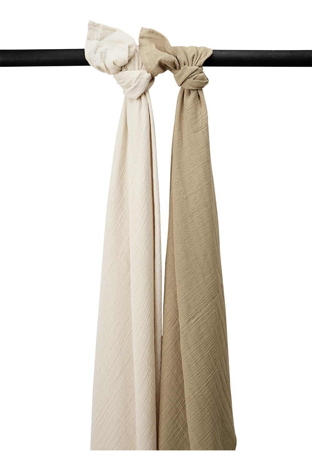 Swaddle  2er pack pre-washed musselin Uni - soft sand/taupe - 120x120cm