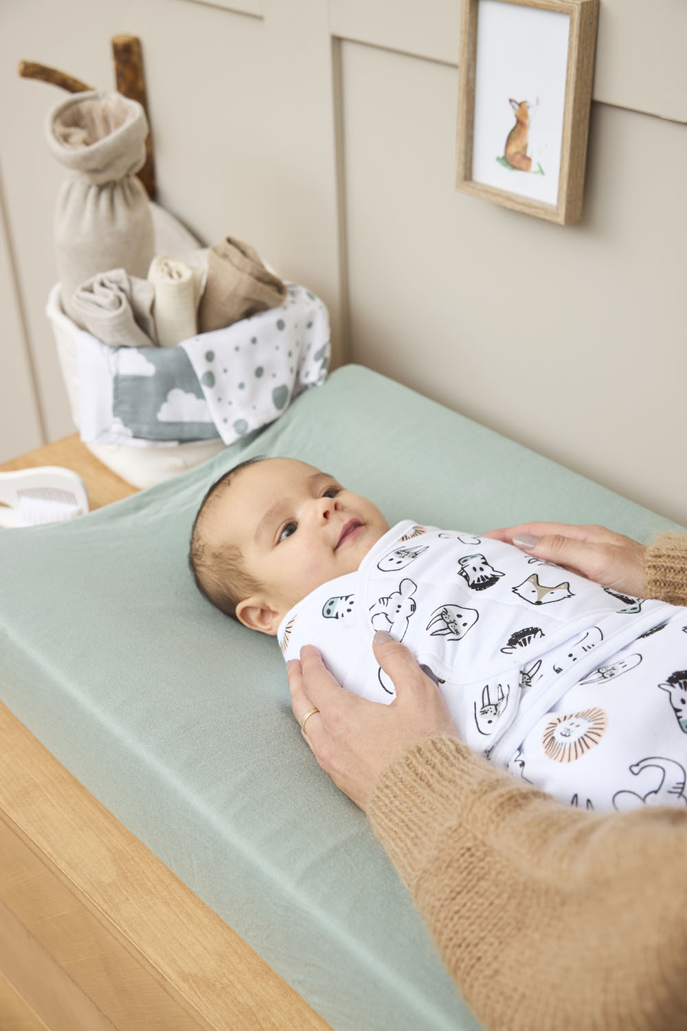 SwaddleMeyco inbakerdoek gevoerd Animal - multicolour - 0-3 maanden - 2.0 TOG