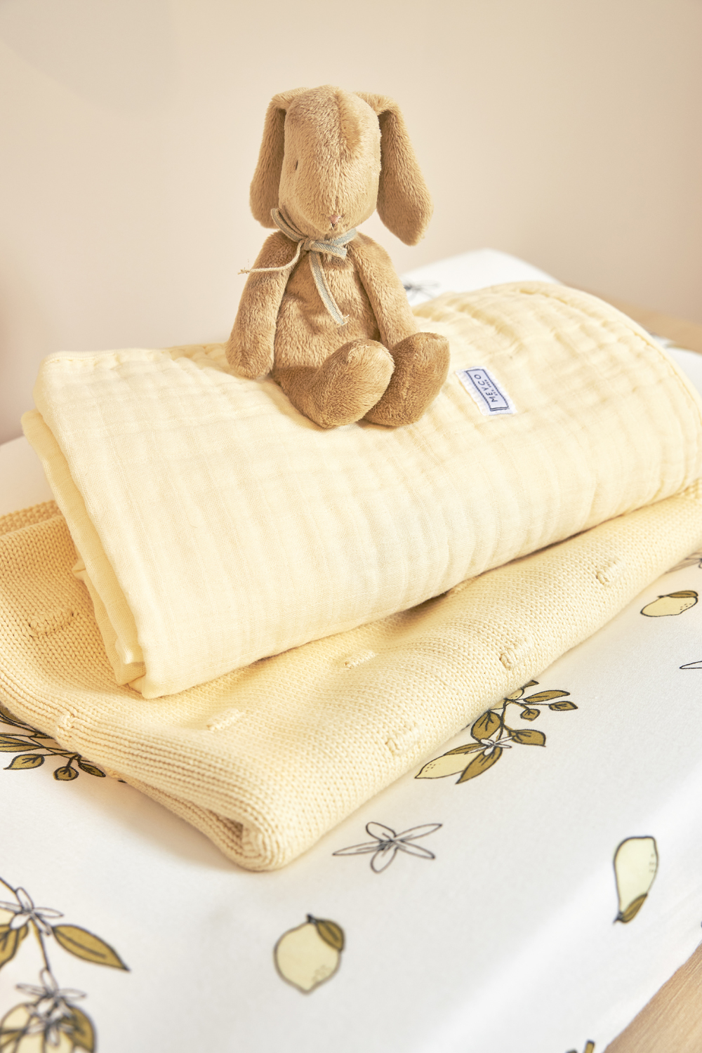Multidoek pre-washed hydrofiel Uni - soft yellow - 120x120cm