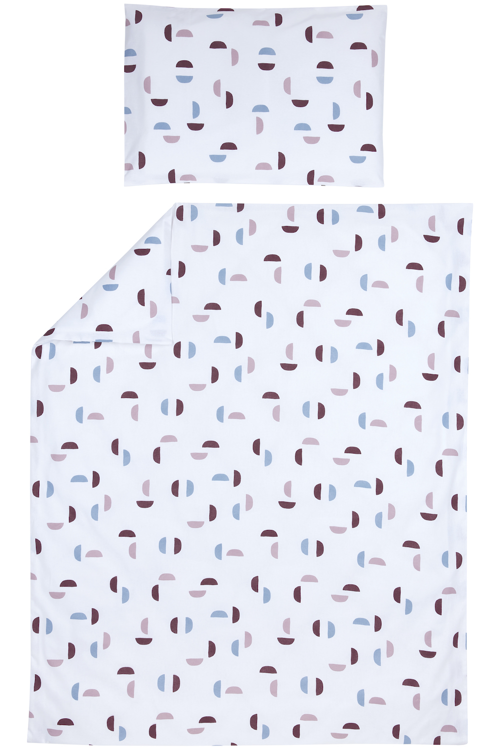 Dekbedovertrek + kussensloop ledikant Shapes - lilac - 100x135cm