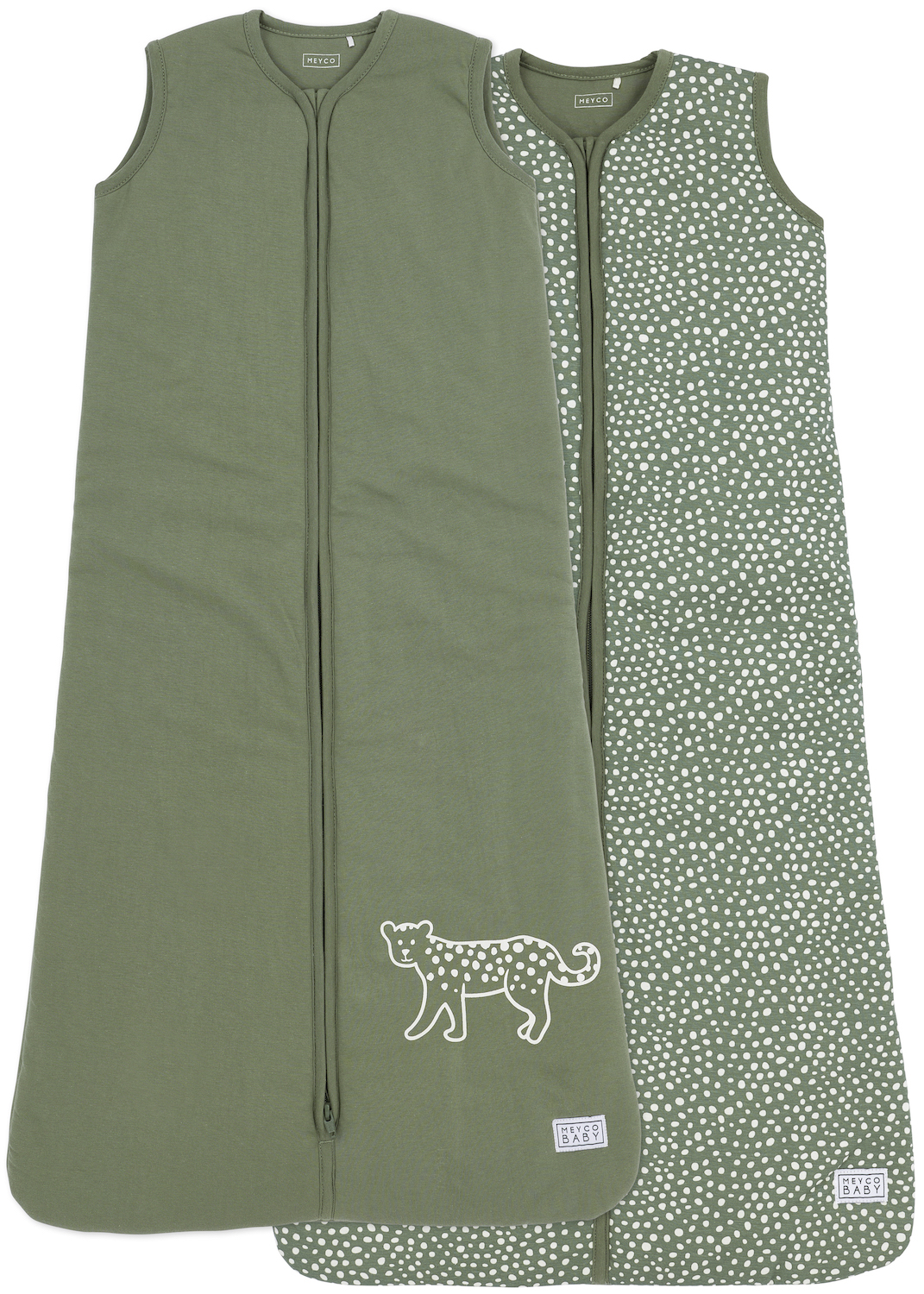 Baby slaapzak gevoerd 2-pack Cheetah - forest green - 70cm