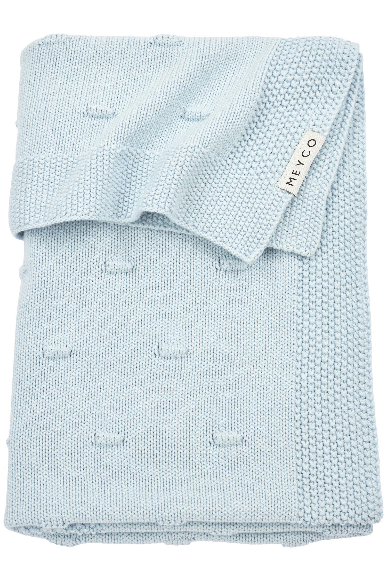 Crib Blanket Knots - Light Blue - 75x100cm
