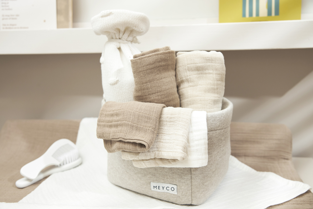 Monddoekjes 3-pack pre-washed hydrofiel Uni - offwhite/soft sand/taupe - 30x30cm