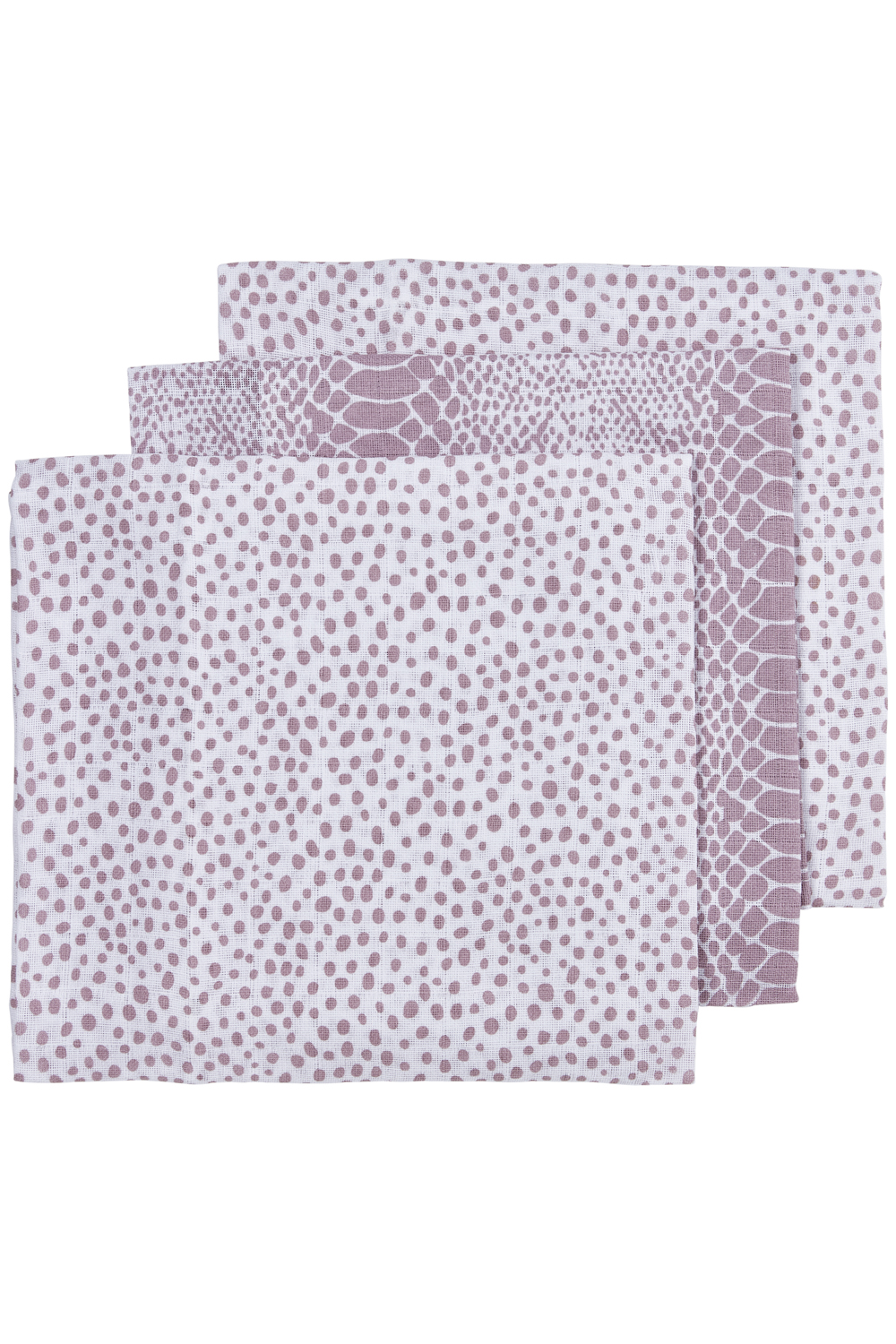 Hydrofiele doeken 3-pack Cheetah/Snake - lilac - 70x70cm