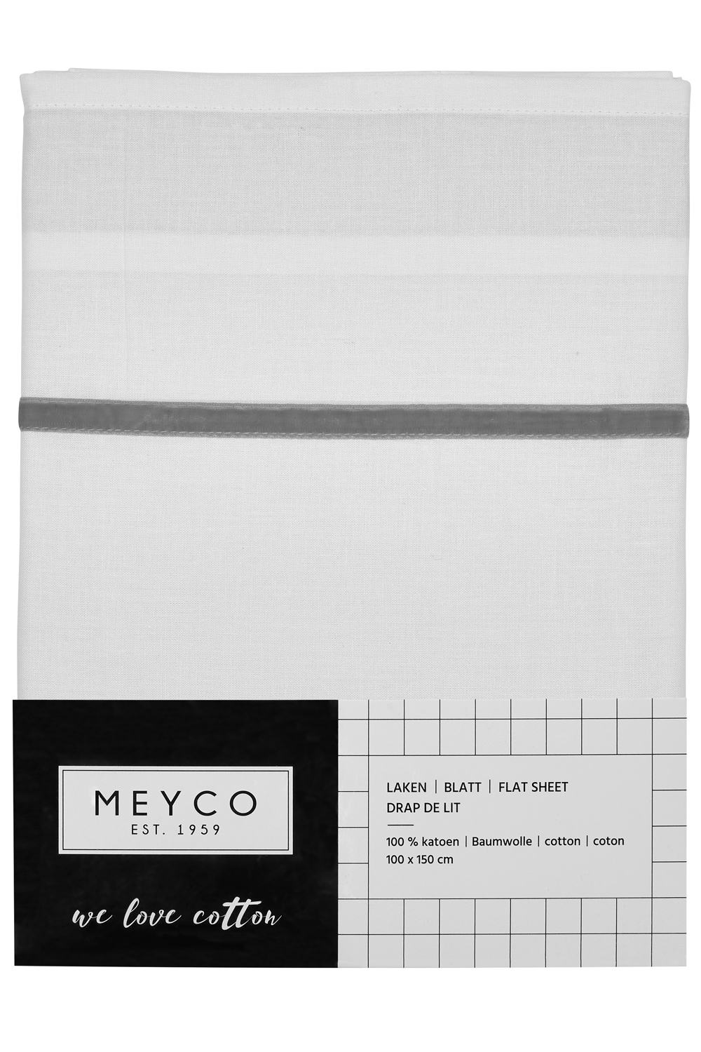 Wieglaken Bies velvet - grey - 75x100cm