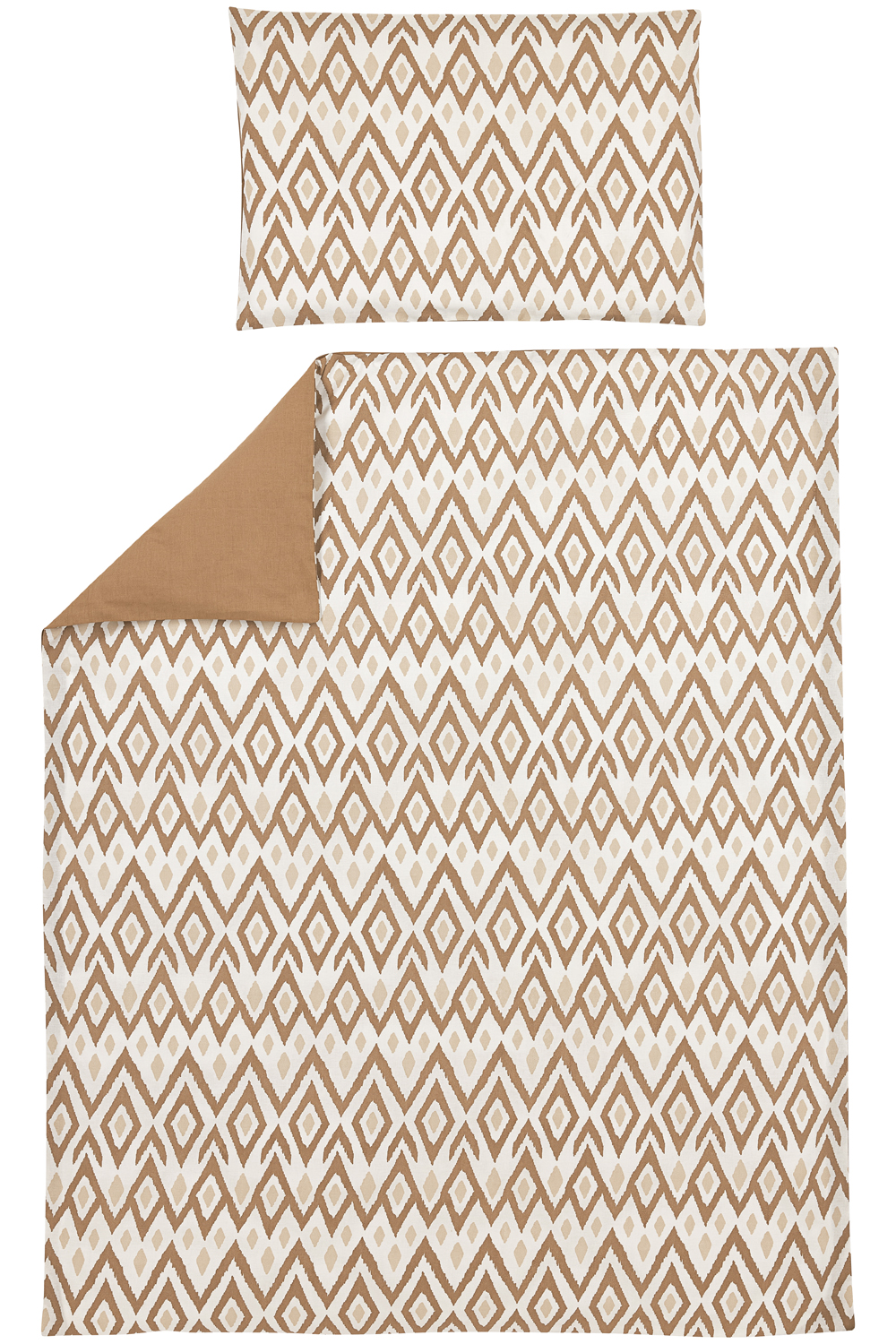 Duvet Cover + Pillowcase Ikat/Uni - Sand/Toffee - 120x150cm