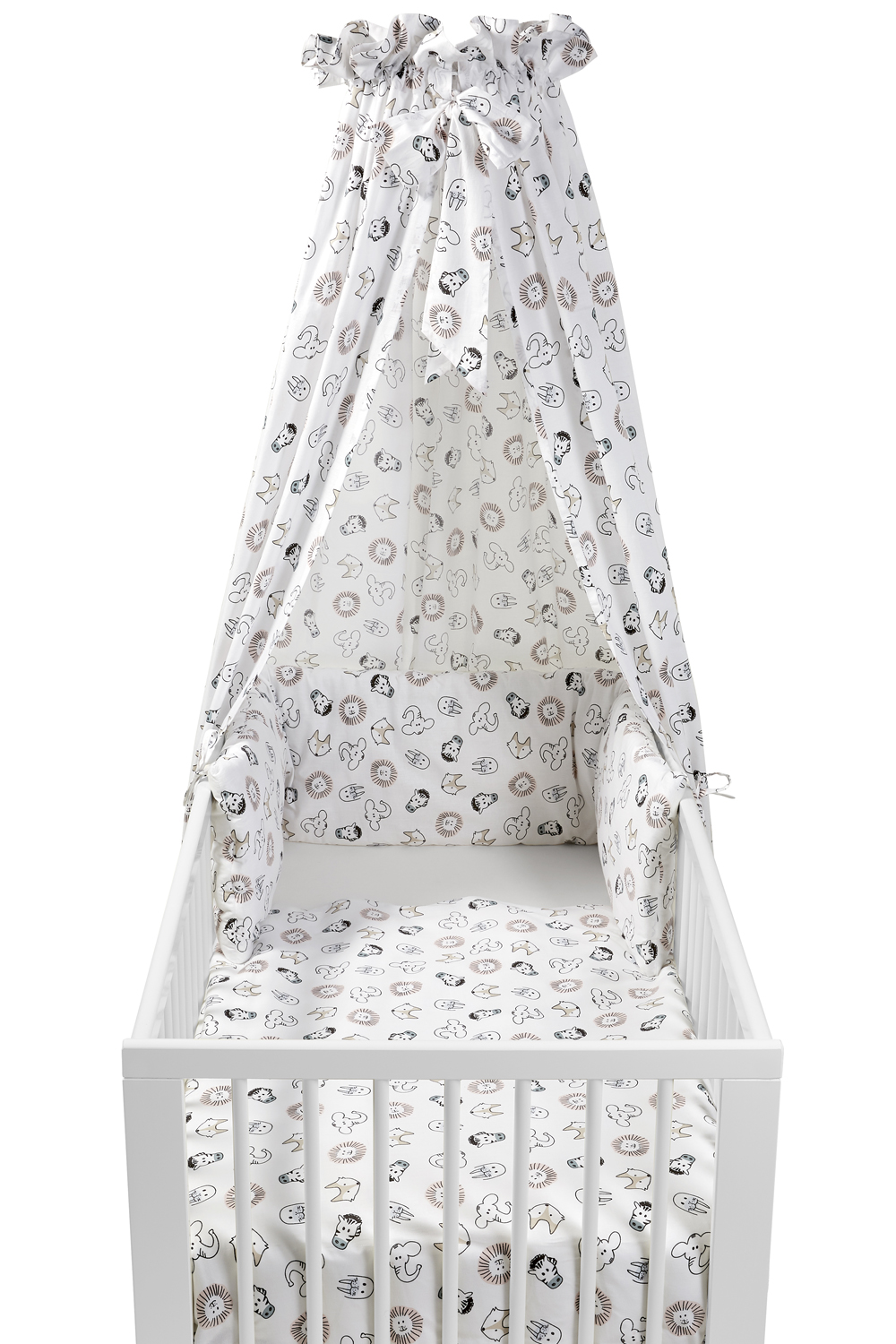Cot Bed Set 4-Piece  Cot Animal - Animal - 100X135cm