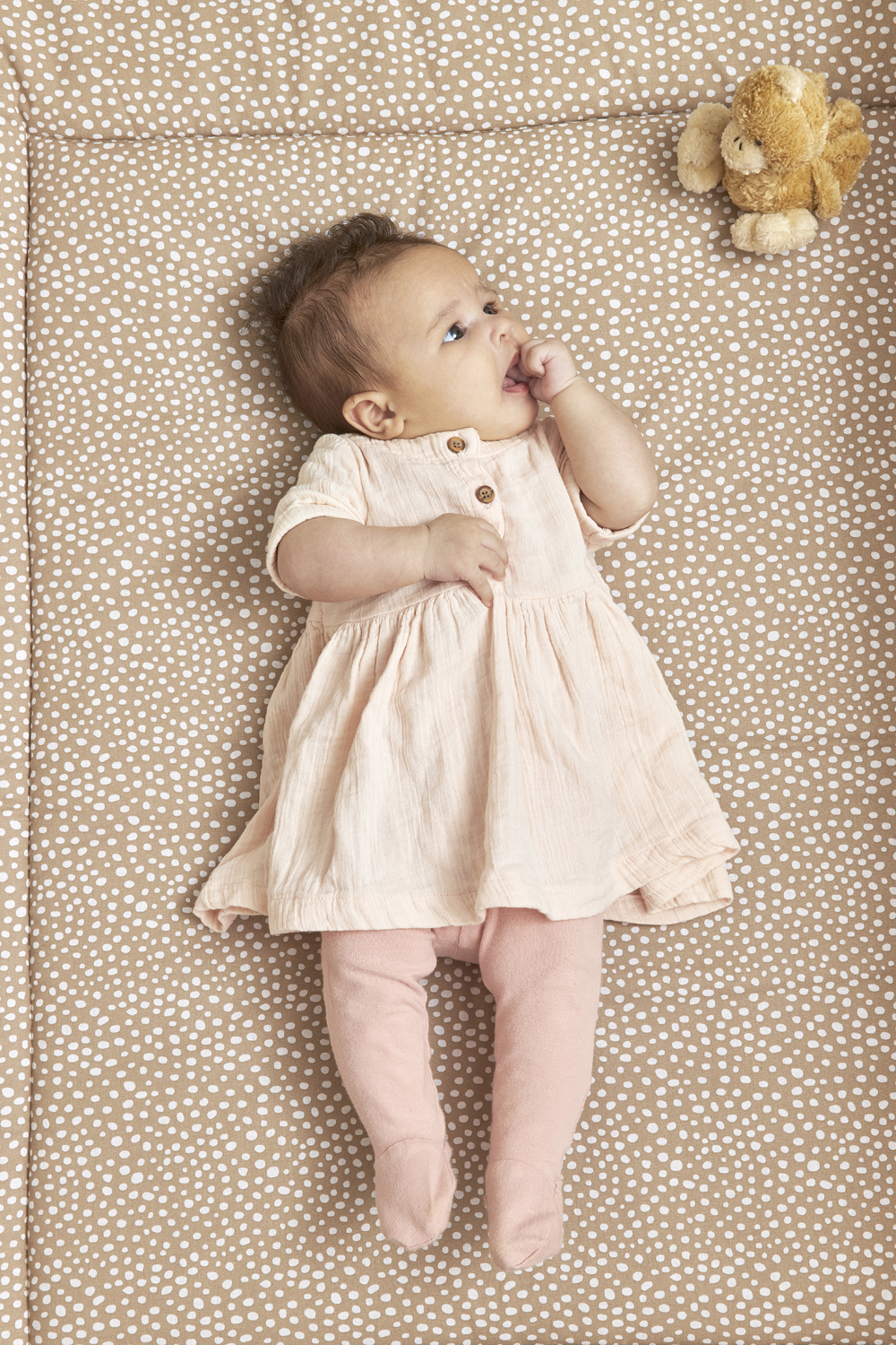 Playpen mattress Cheetah/Uni - taupe - 80x100cm