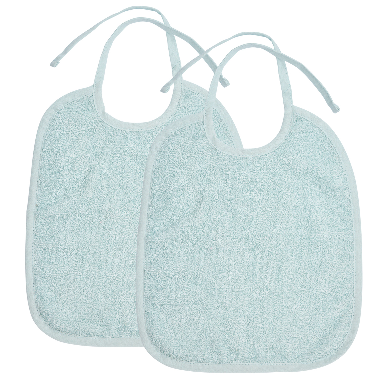 Lätzchen 2er pack frottee Uni - light blue