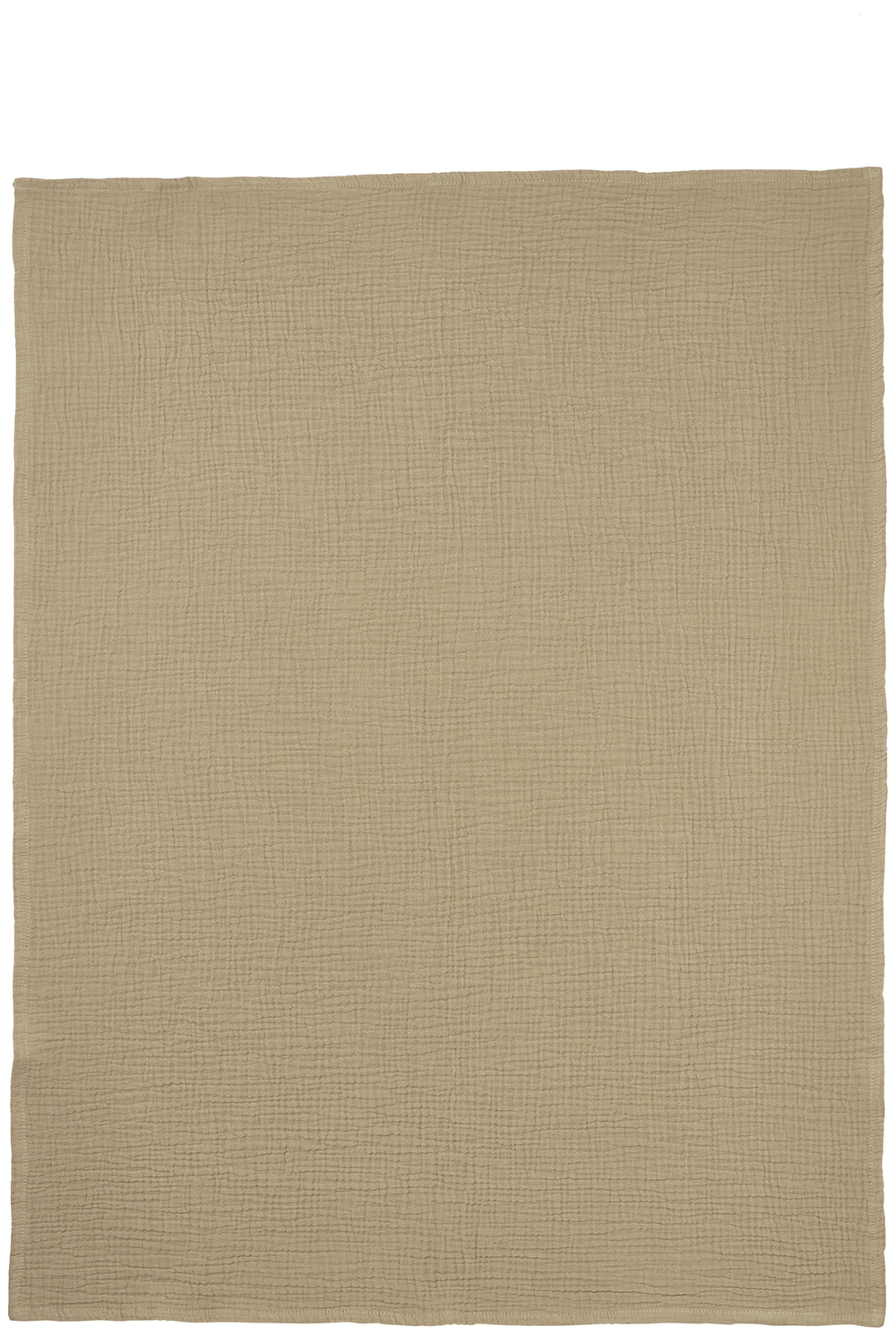 Cot bed sheet pre-washed muslin Uni - taupe - 100x150cm