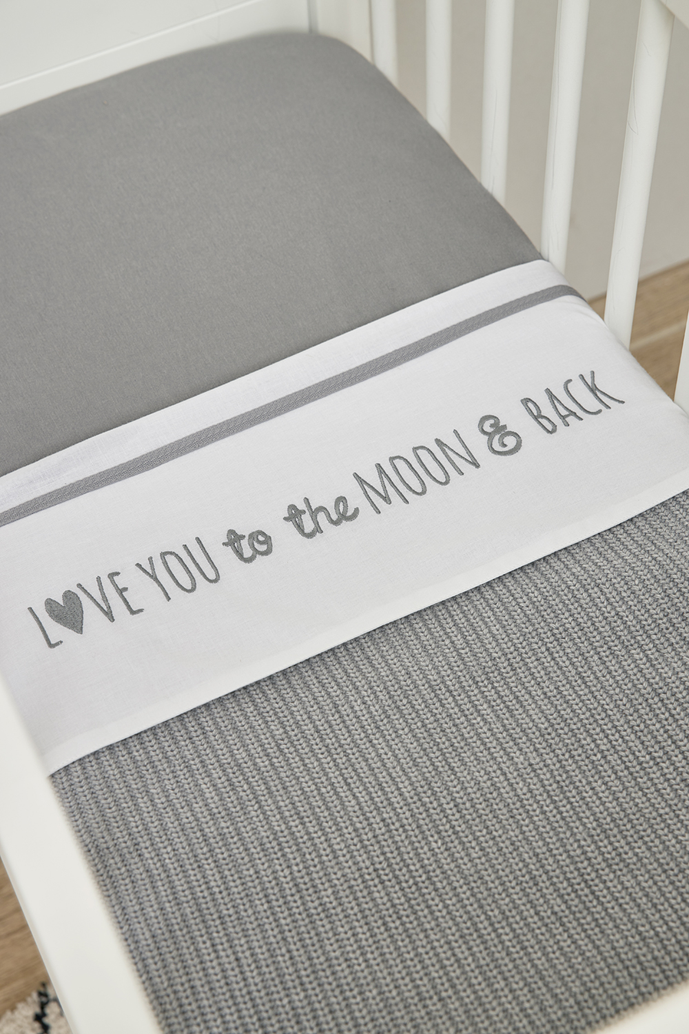 Hoeslaken wieg jersey Uni - grey - 40x80/90cm