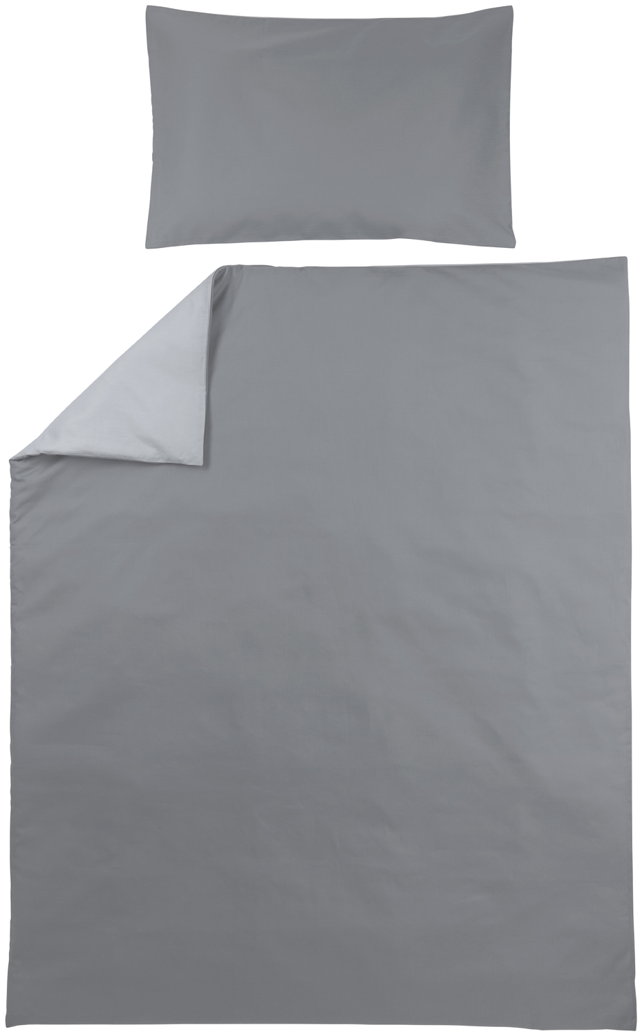 Dekbedovertrek peuter Uni - grey/light grey - 120x150cm