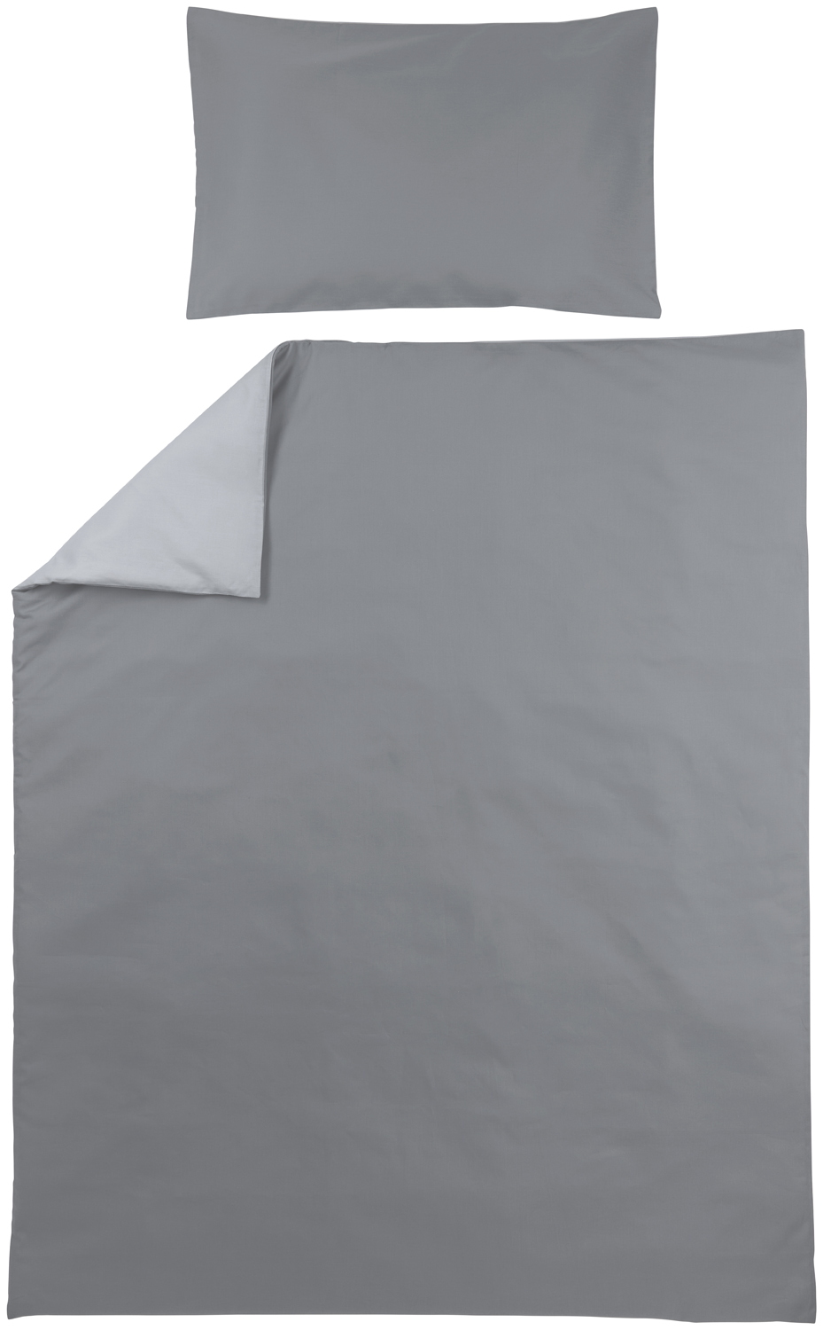 Bettwäsche Juniorbett Uni - grey/light grey - 120x150cm