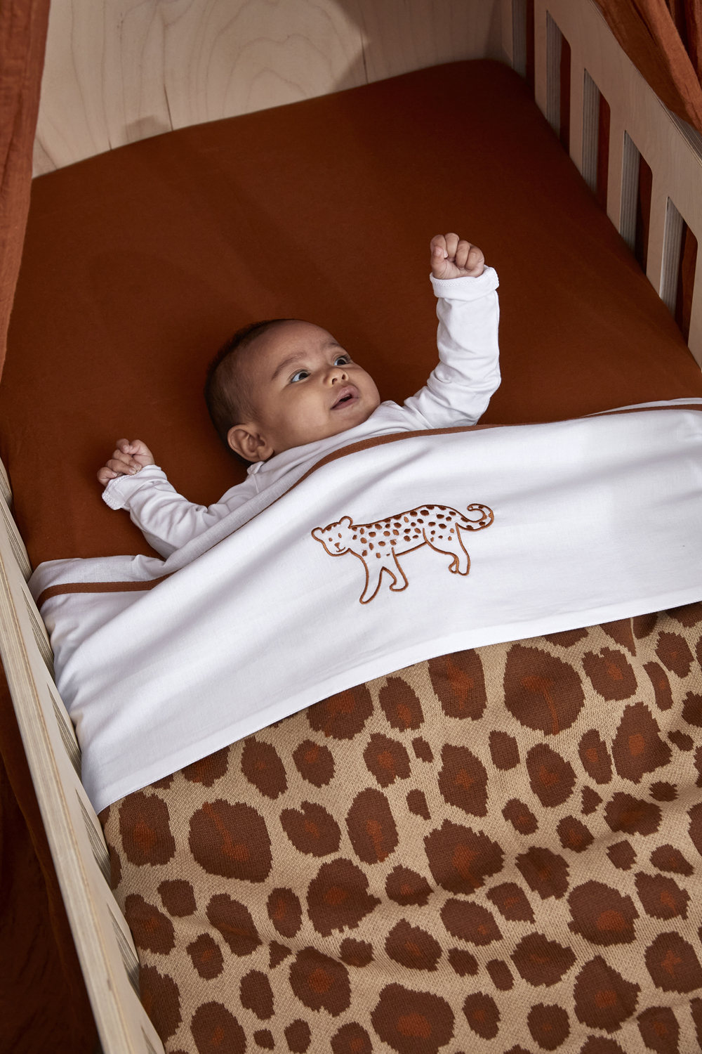 Fitted sheet crib 2-pack Uni - camel - 40x80/90cm