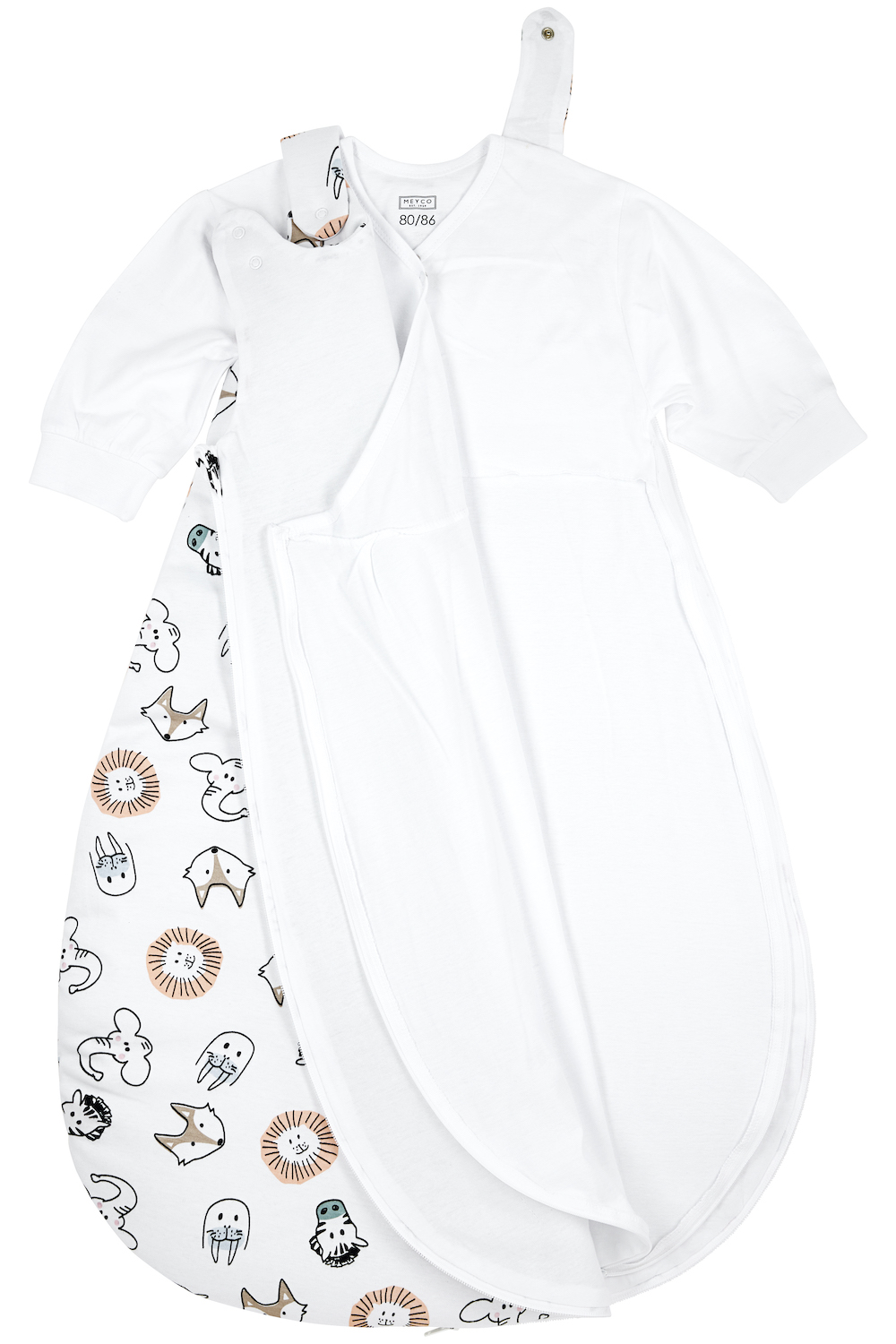 Baby slaapzak rond tweedelig Animal - multicolour - 50/56