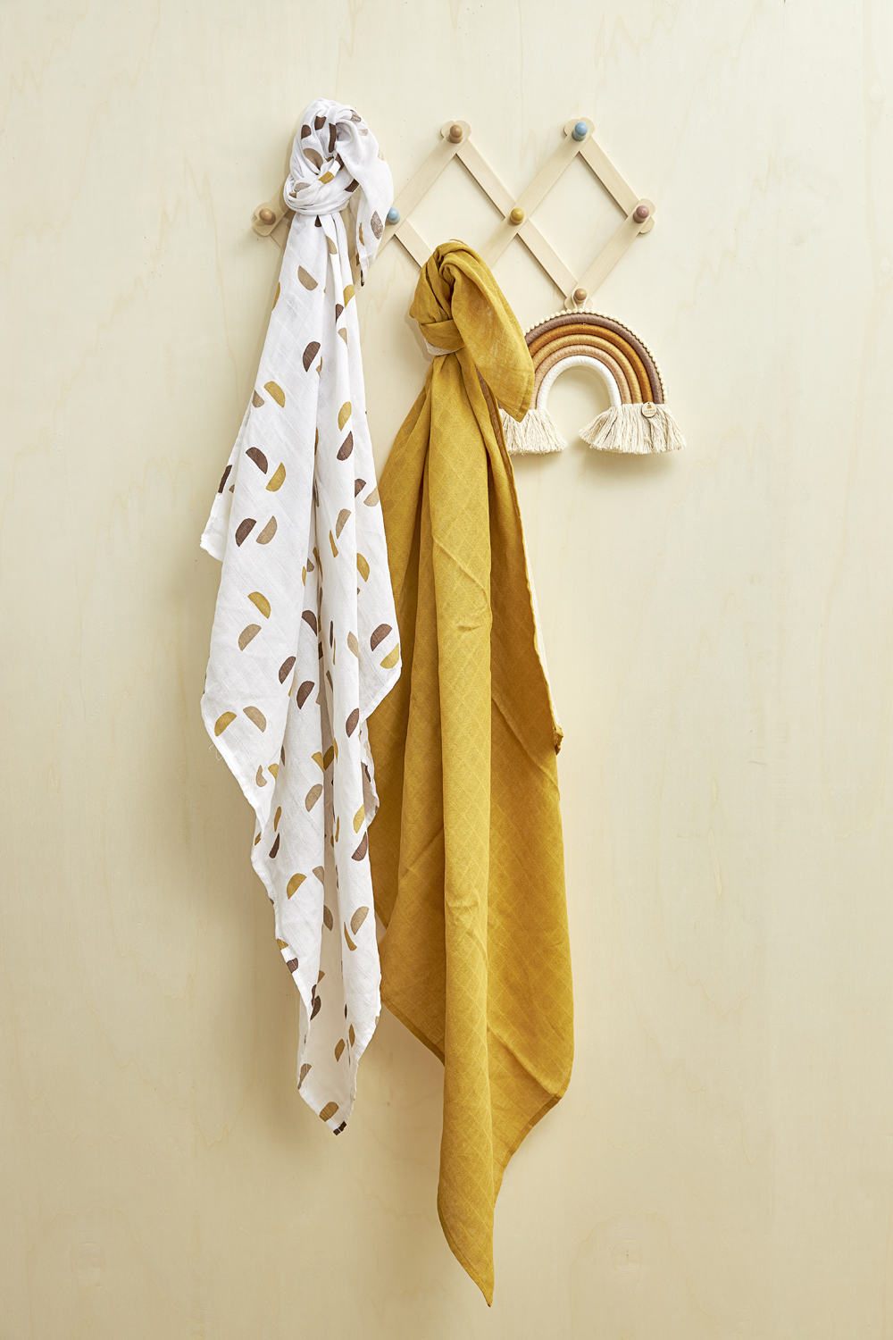 Swaddle 2-pack hydrofiel Shapes - honey gold - 120x120cm