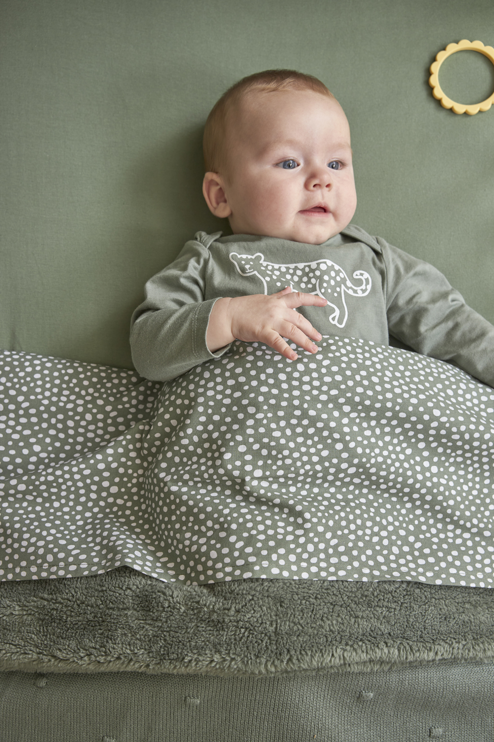 Fitted sheet crib jersey Uni - forest green - 40x80/90cm
