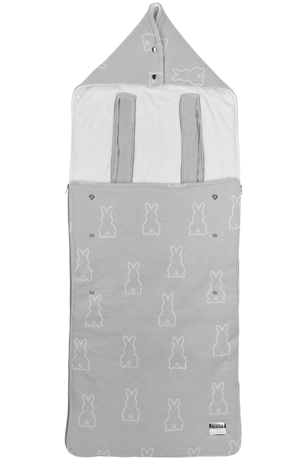 Stroller footmuff Rabbit - silver - 45x130cm