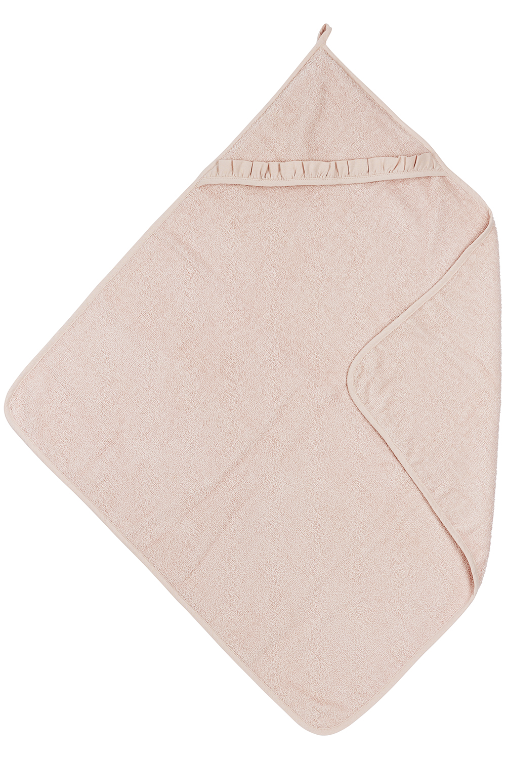 Kapuzentuch frottee Ruffle - soft pink - 80x80cm