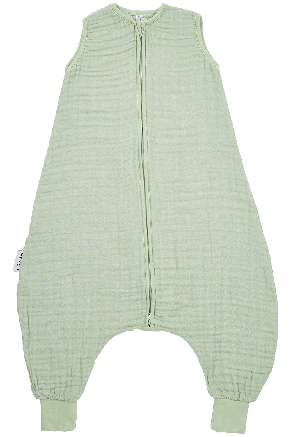 Baby sommer Schlafoverall Jumper pre-washed musselin Uni - soft green - 92cm