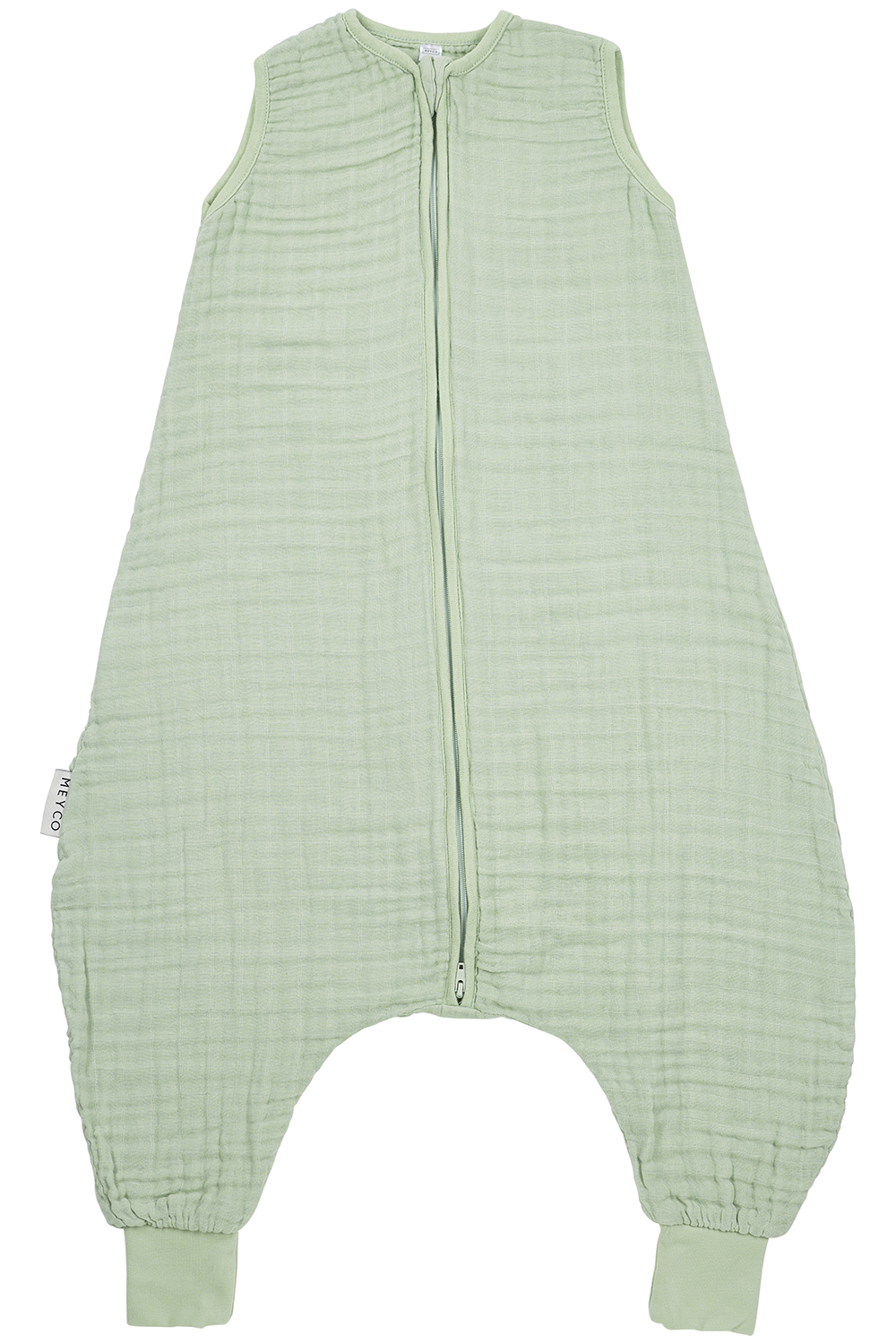 Baby sommer Schlafoverall Jumper pre-washed musselin Uni - soft green - 80cm