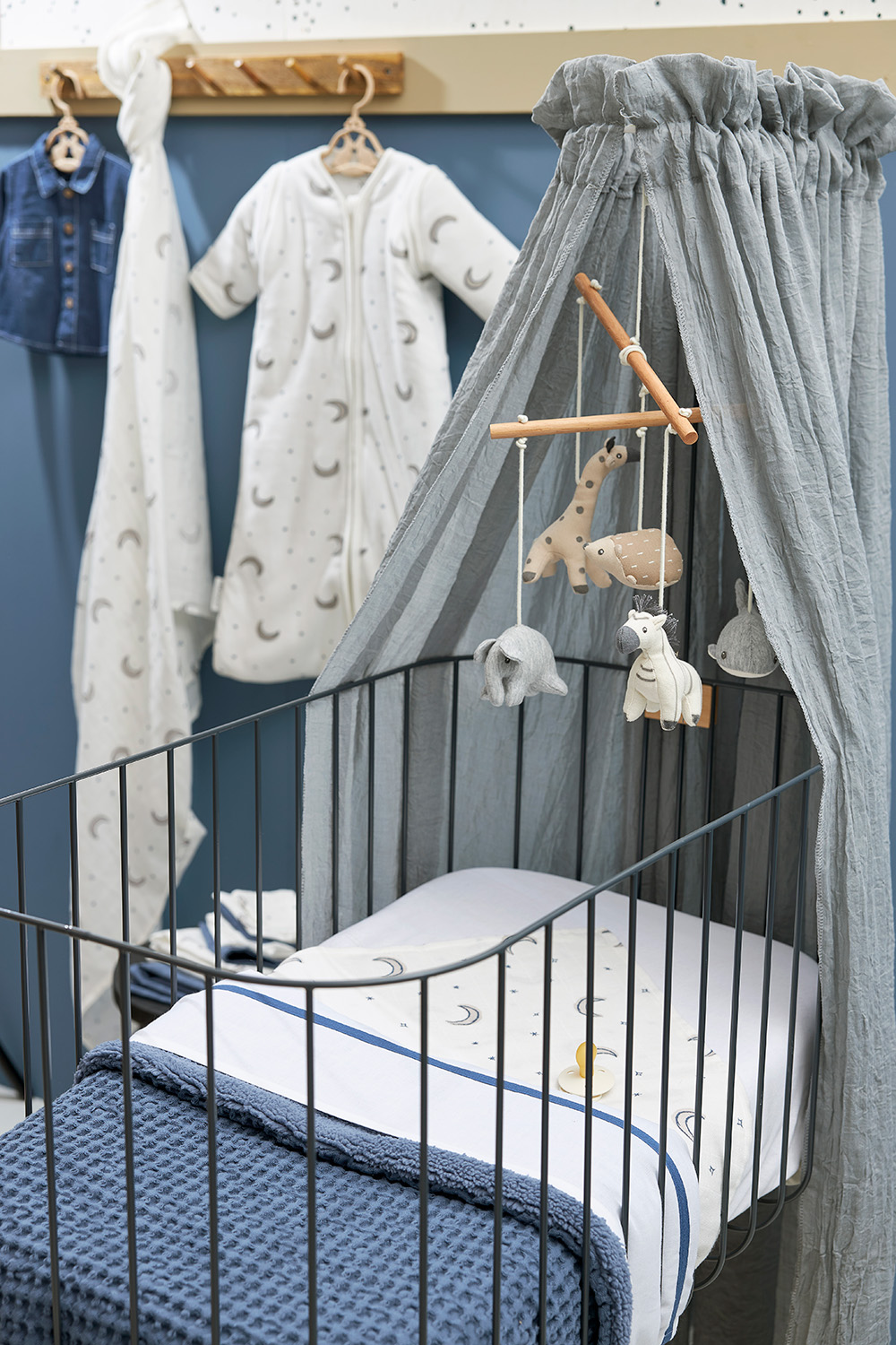 Wieglaken Bies - indigo - 75x100cm - 0.3 TOG