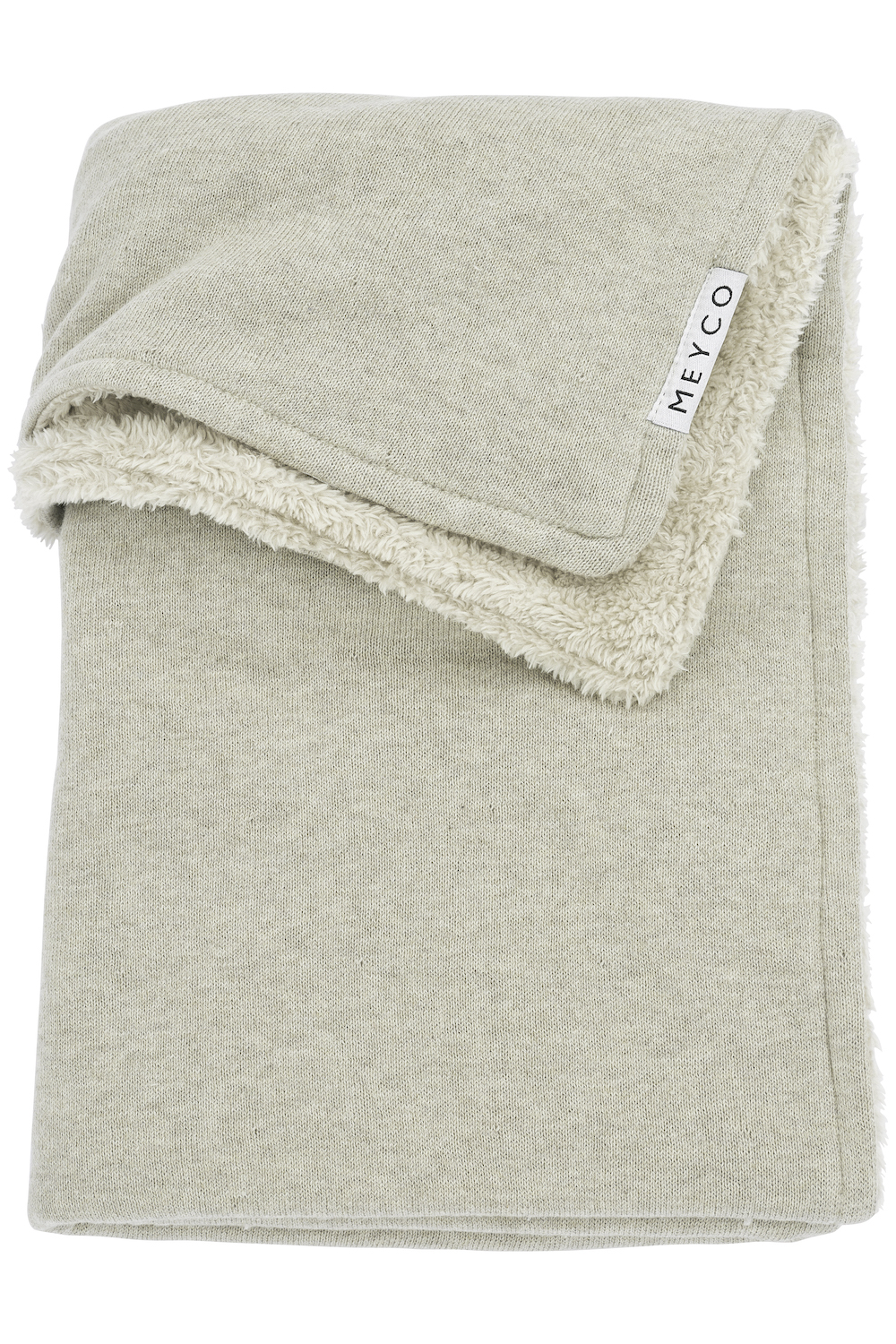 Crib bed blanket Knit Basic teddy - sand melange - 75x100cm