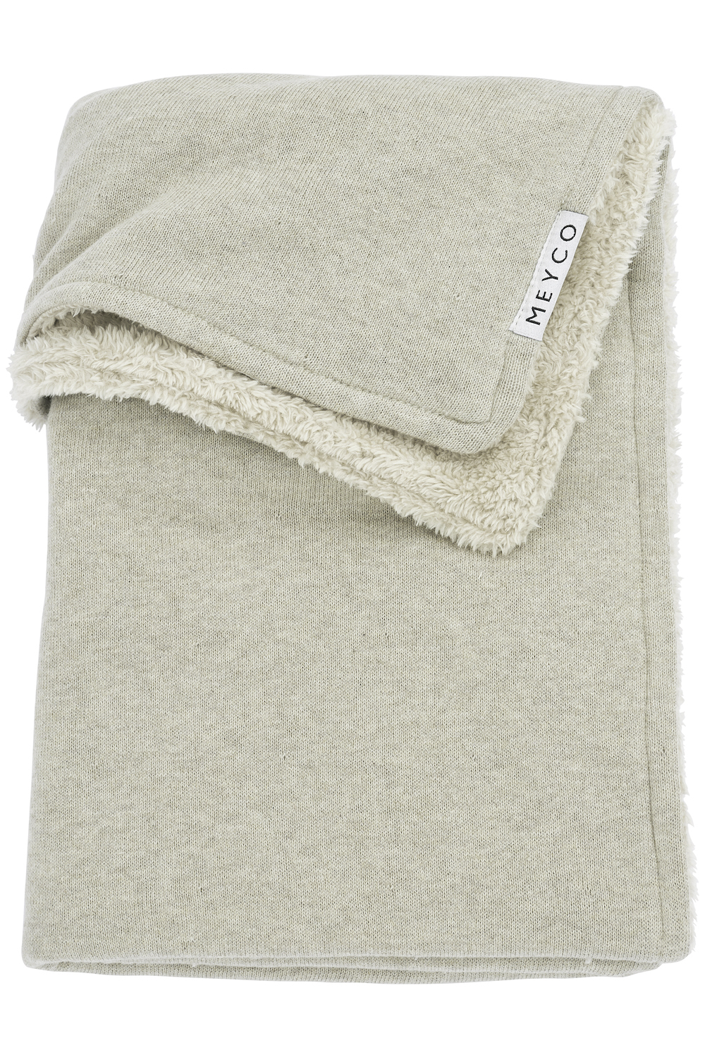 Crib bed blanket Knit Basic teddy - sand melange - 75x100cm - 2.0 TOG
