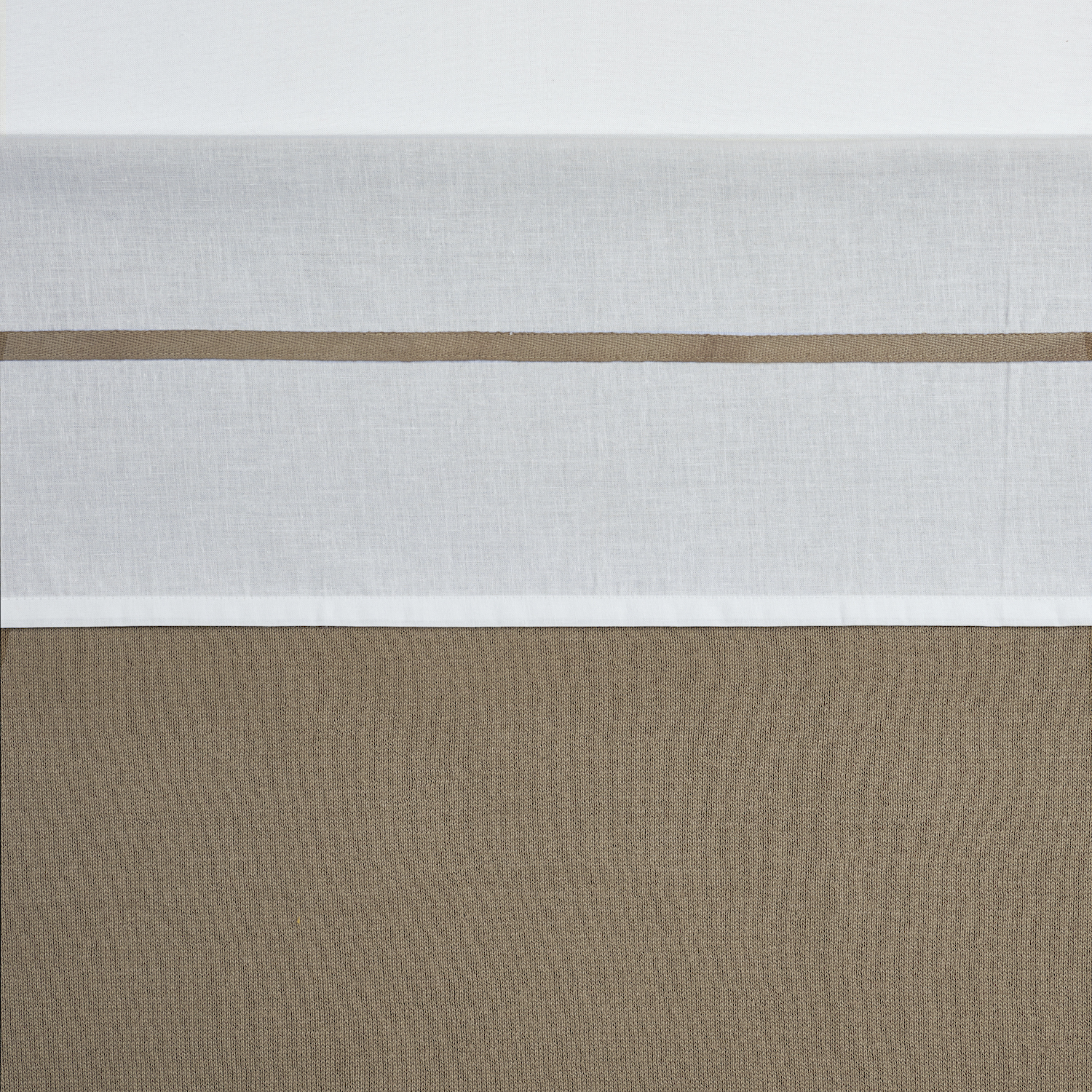 Cot bed sheet Piping - taupe - 100x150cm - 0.3 TOG