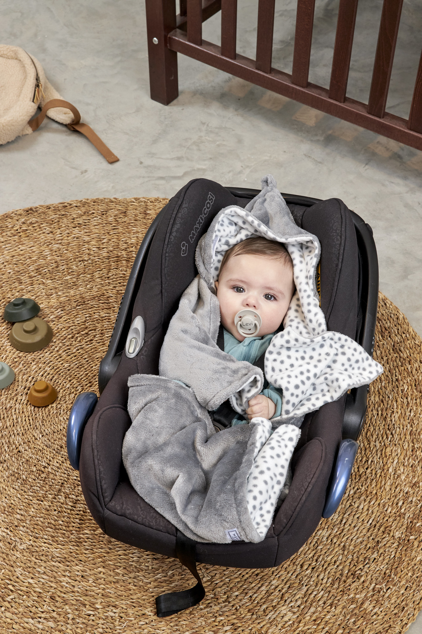 Wrap blanket fleece Cheetah - grey