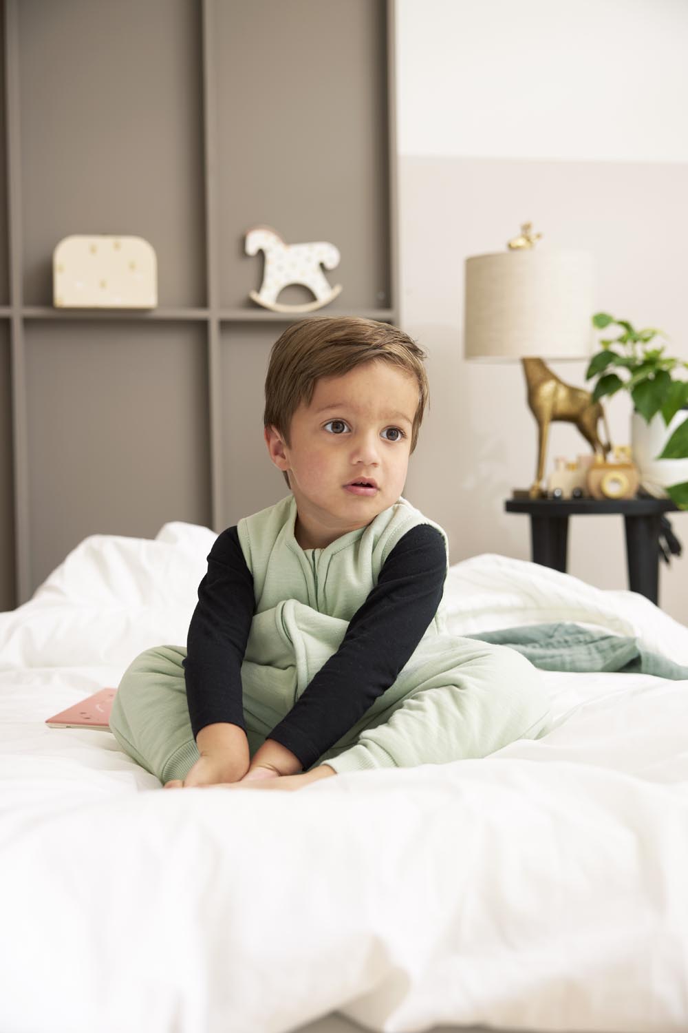 Baby winter slaapoverall jumper Slub - soft green - 104cm - 2.0 TOG