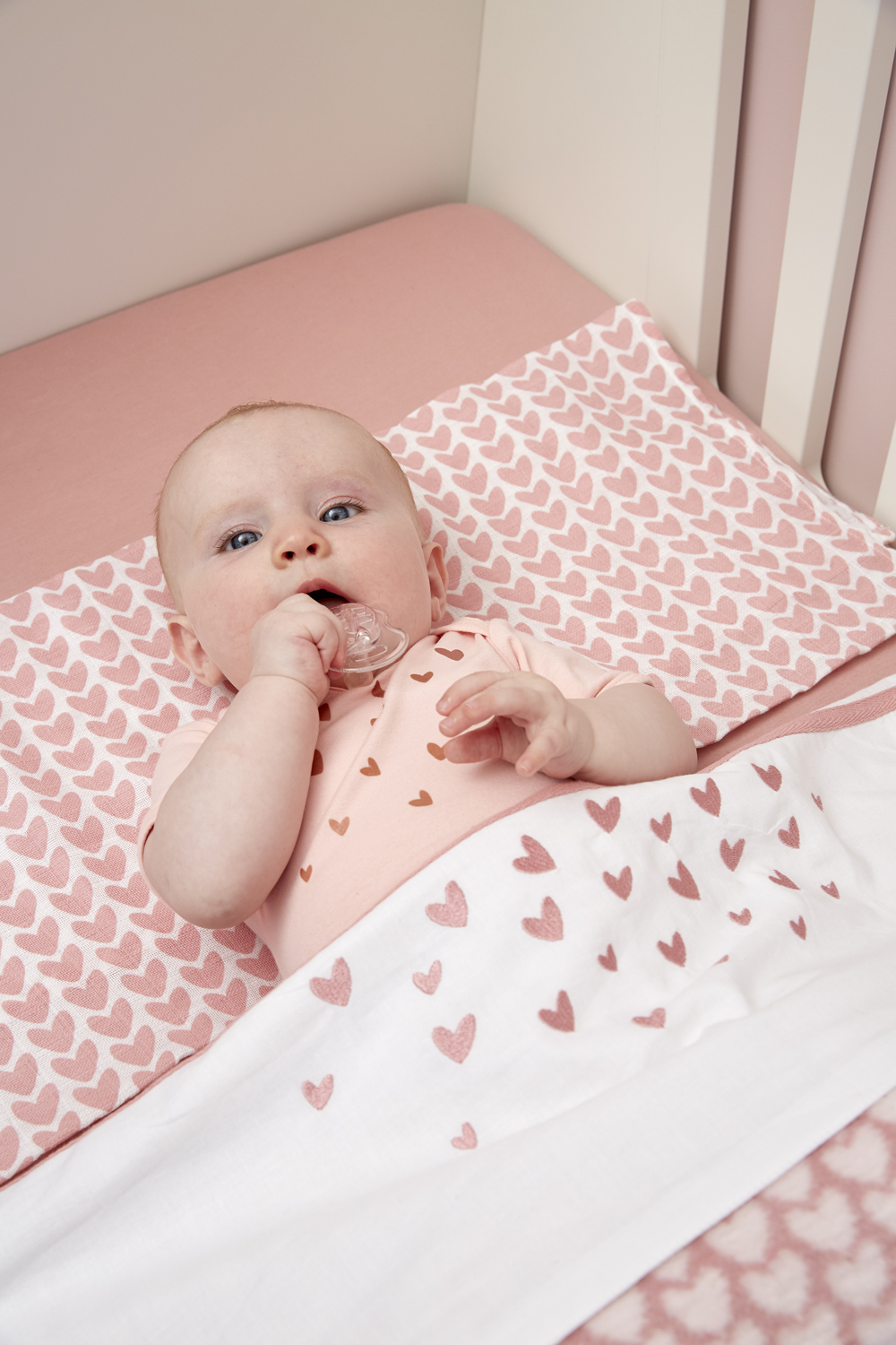 Fitted sheet cot bed Uni - old pink - 60x120cm