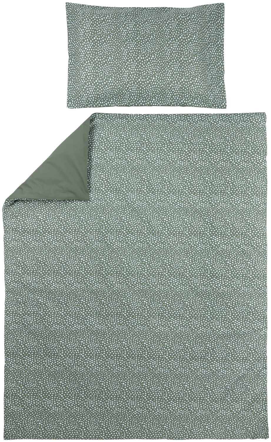 Bettwäsche Kinderbett Cheetah/Uni - forest green - 100x135cm