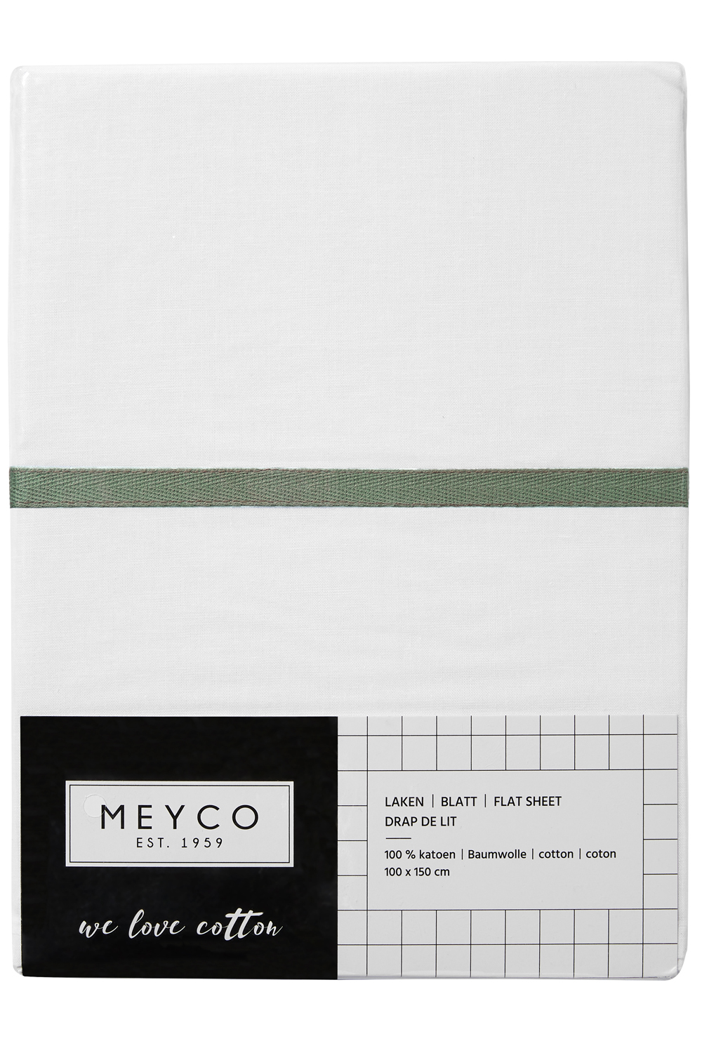 Ledikant laken Bies - forest green - 100x150cm - 0.3 TOG
