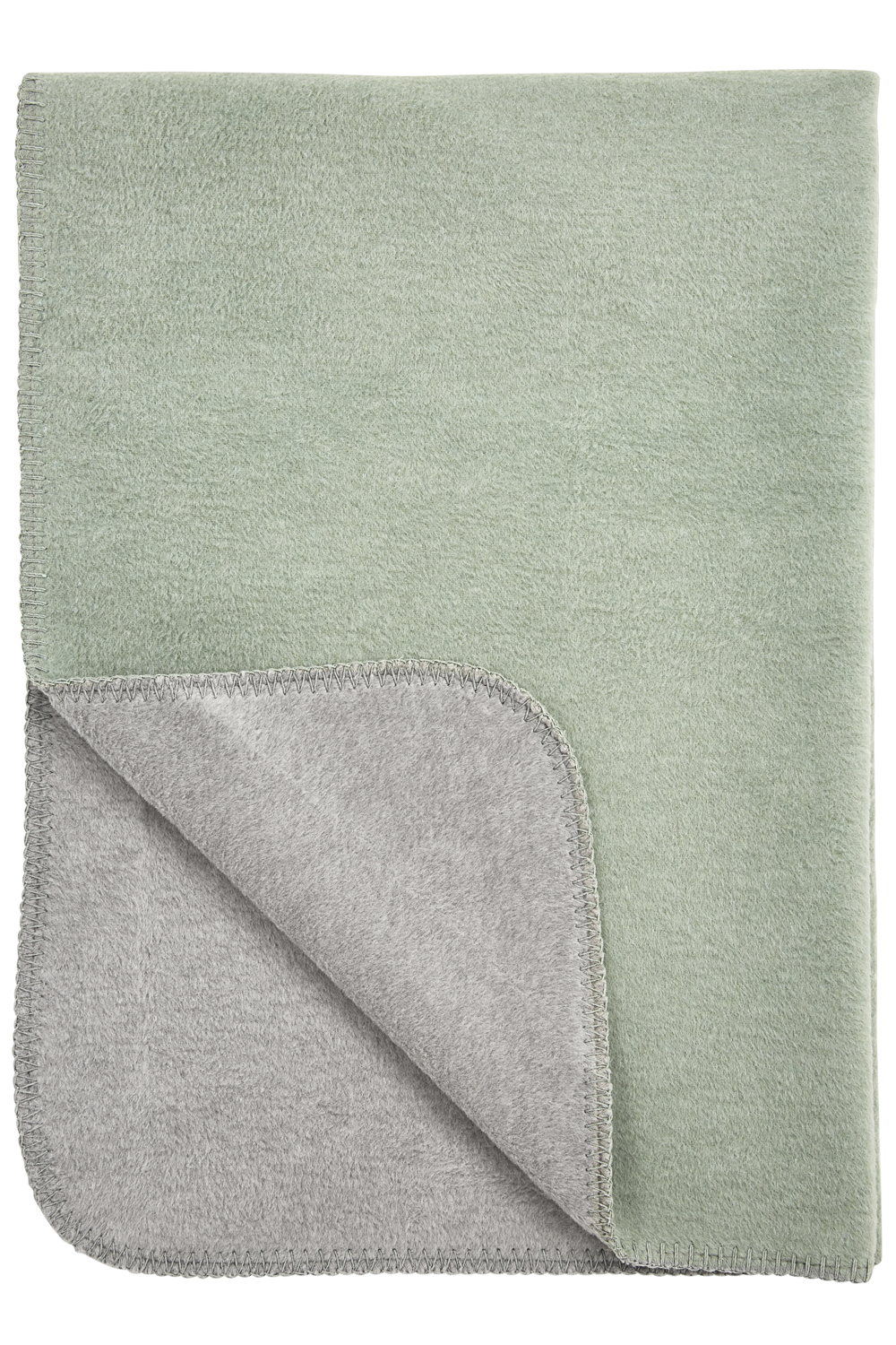 Ledikant deken Double Face - stone green/grey melange - 100x150cm