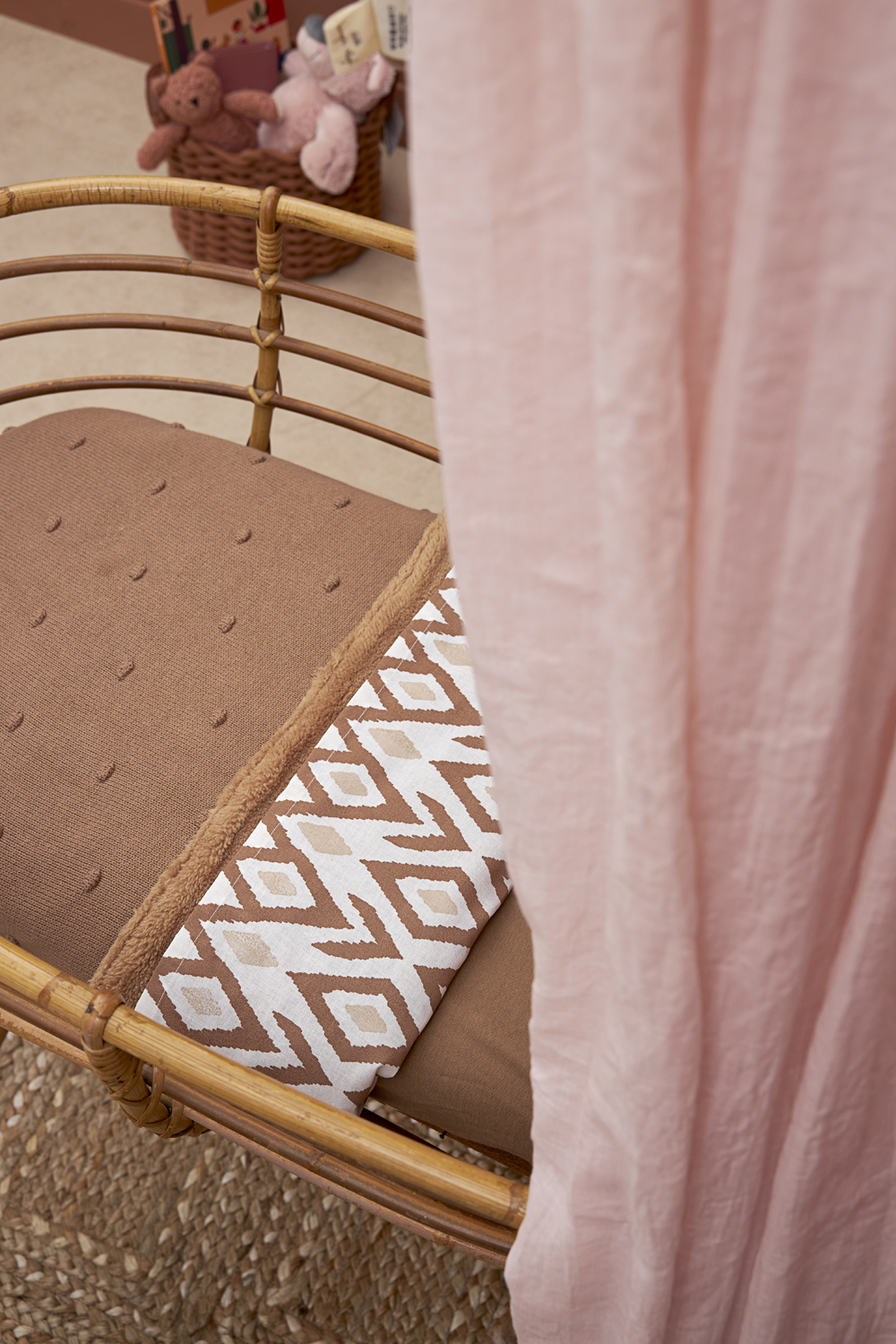 Wieglaken 2-pack Ikat - sand/toffee - 75x100cm - 0.3 TOG