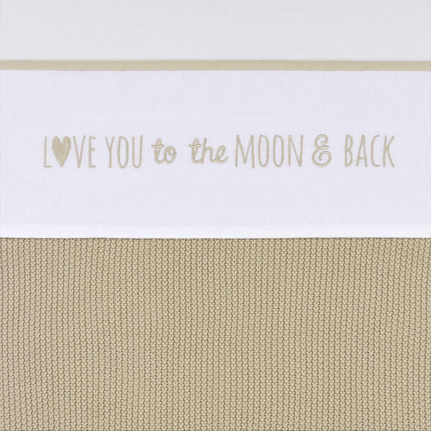 Ledikant laken Love you to the moon & back - sand - 100x150cm