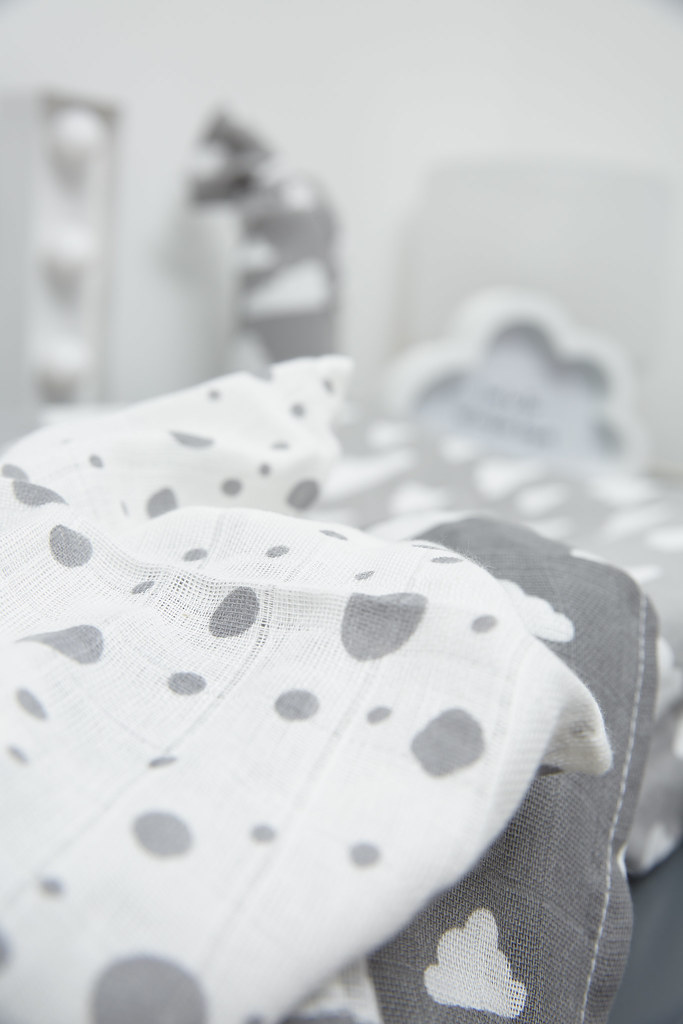 Starterset 9-pack hydrofiel Clouds/Dots/Feathers - grey