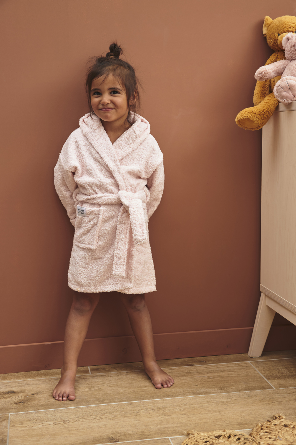 Bathrobe terry Uni - soft pink - 86/92