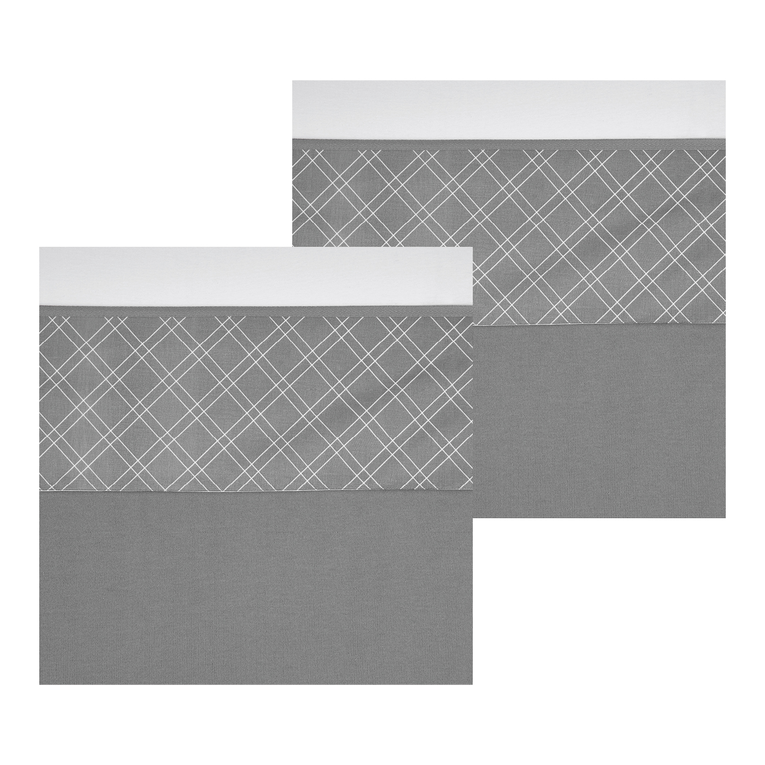 Cot bed sheet 2-pack Double Diamond - grey - 100x150cm