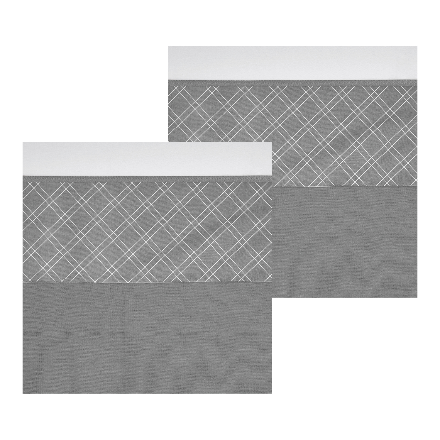 Crib sheet 2-pack Double Diamond - grey - 75X100cm - 0.3 TOG
