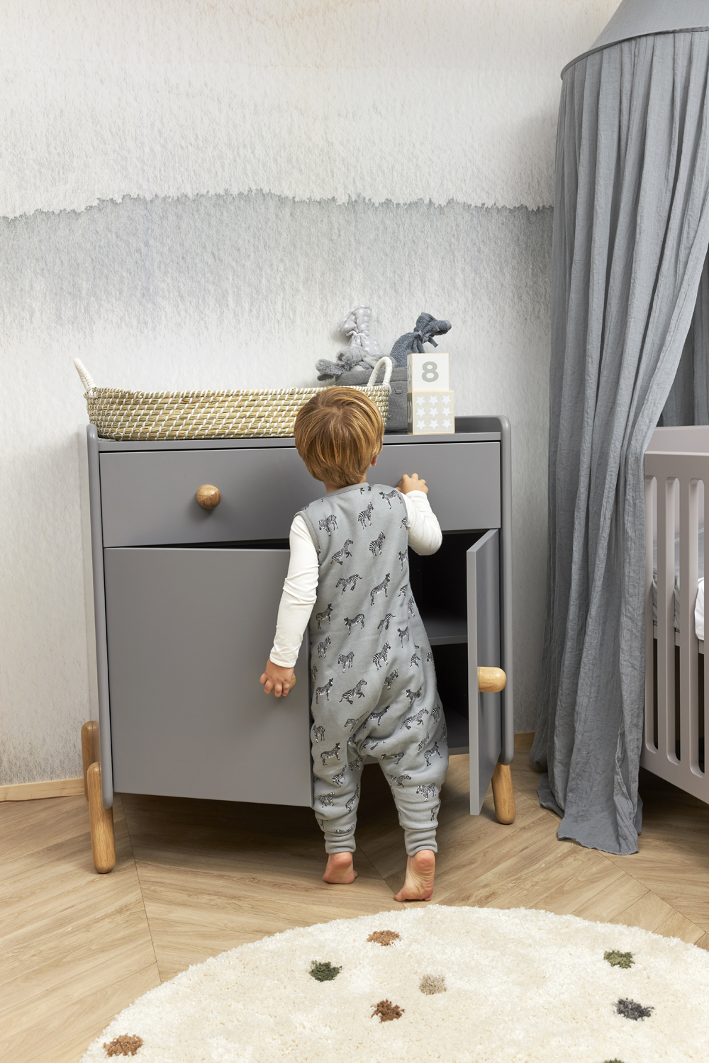 Babyslaapzak Jumper gevoerd Zebra Animal - Grijs - 92