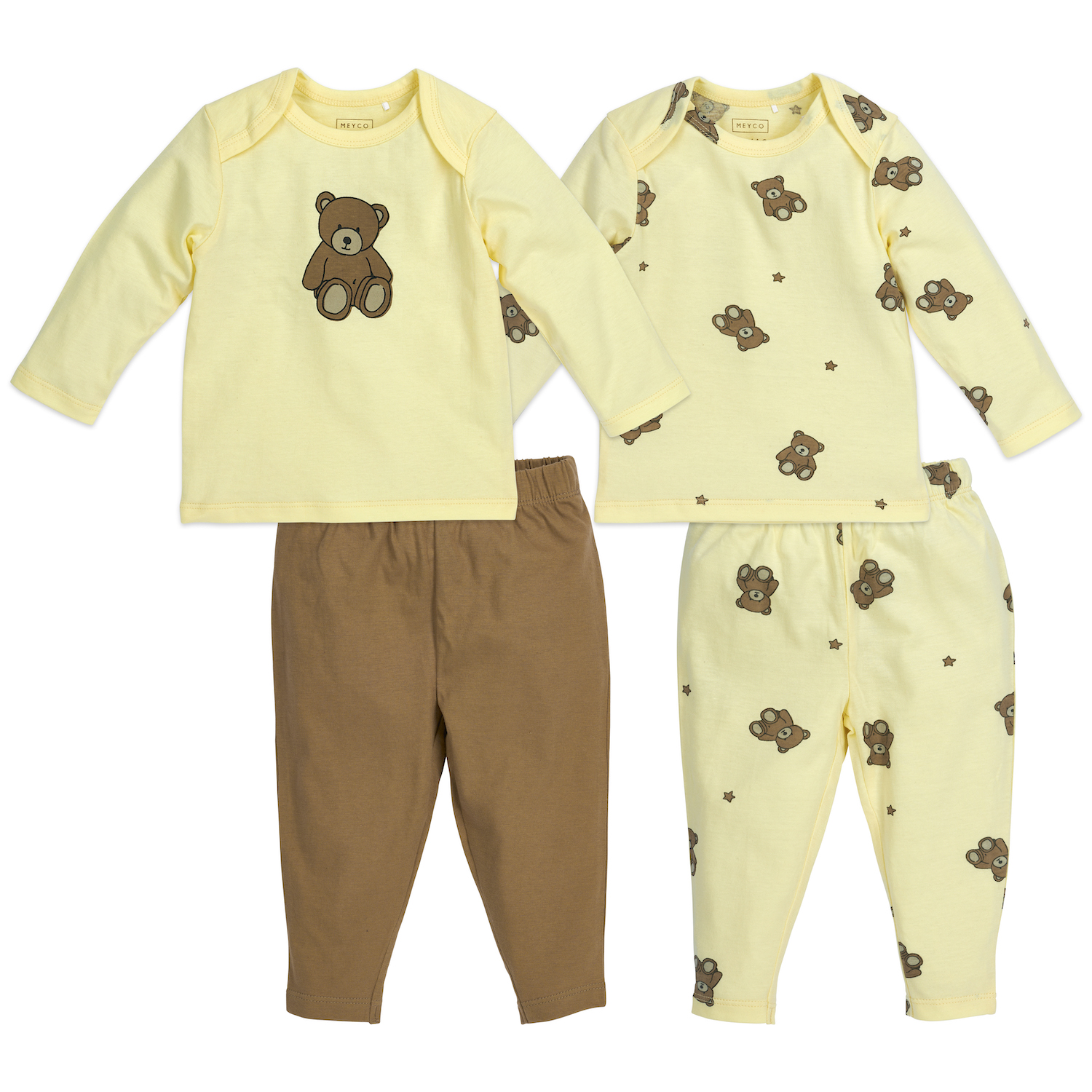 Baby pyjama 2-pack Teddy Bear - Soft Yellow - Maat 74/80