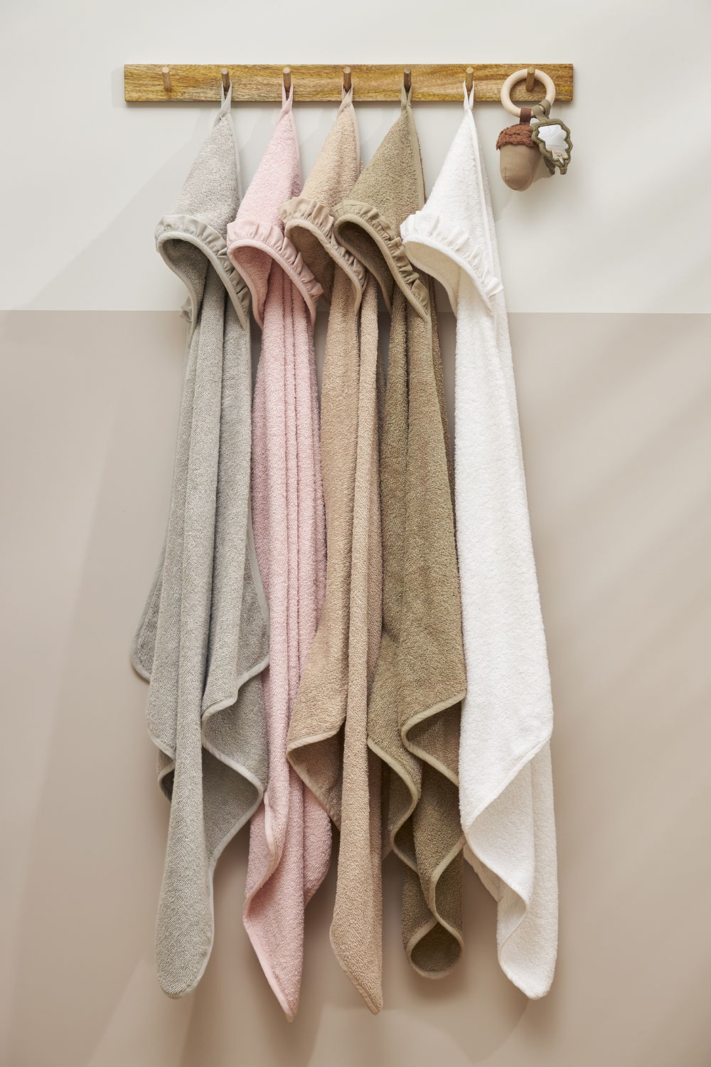 Bathcape terry Ruffle - taupe - 80x80cm