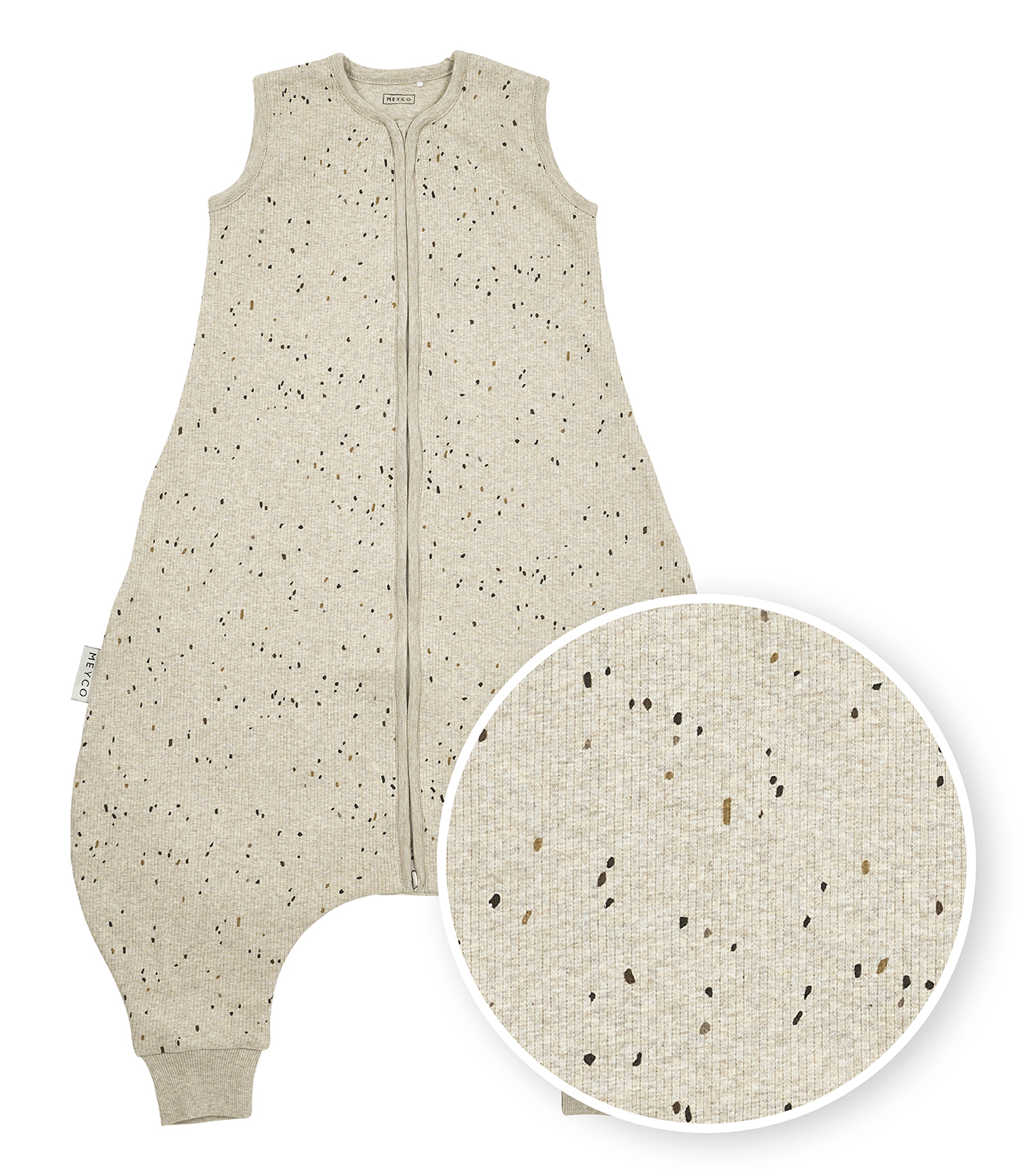 Baby sommer Schlafoverall Jumper Rib Mini Spot - sand melange - 104cm