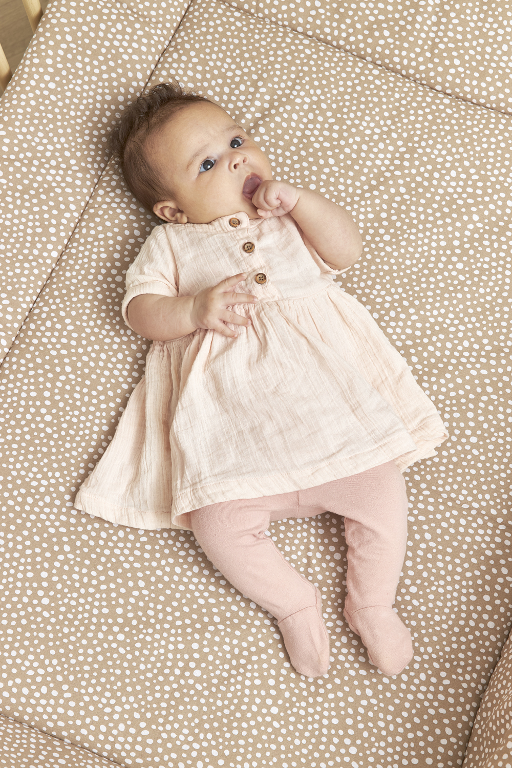 Playpen mattress Cheetah/Uni - taupe - 80x100cm