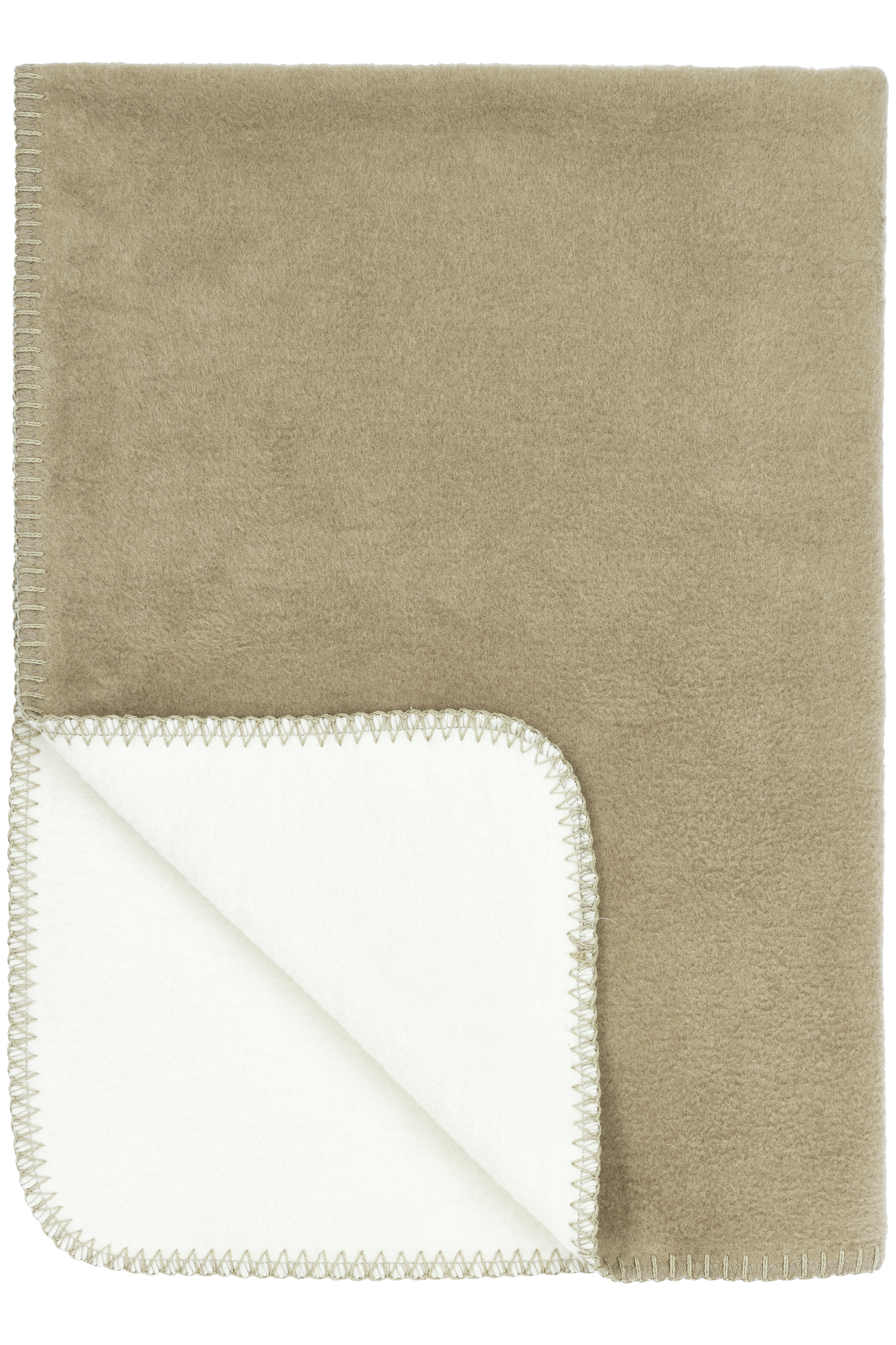 Crib Blanket Double Face - Taupe/Offwhite - 75x100cm