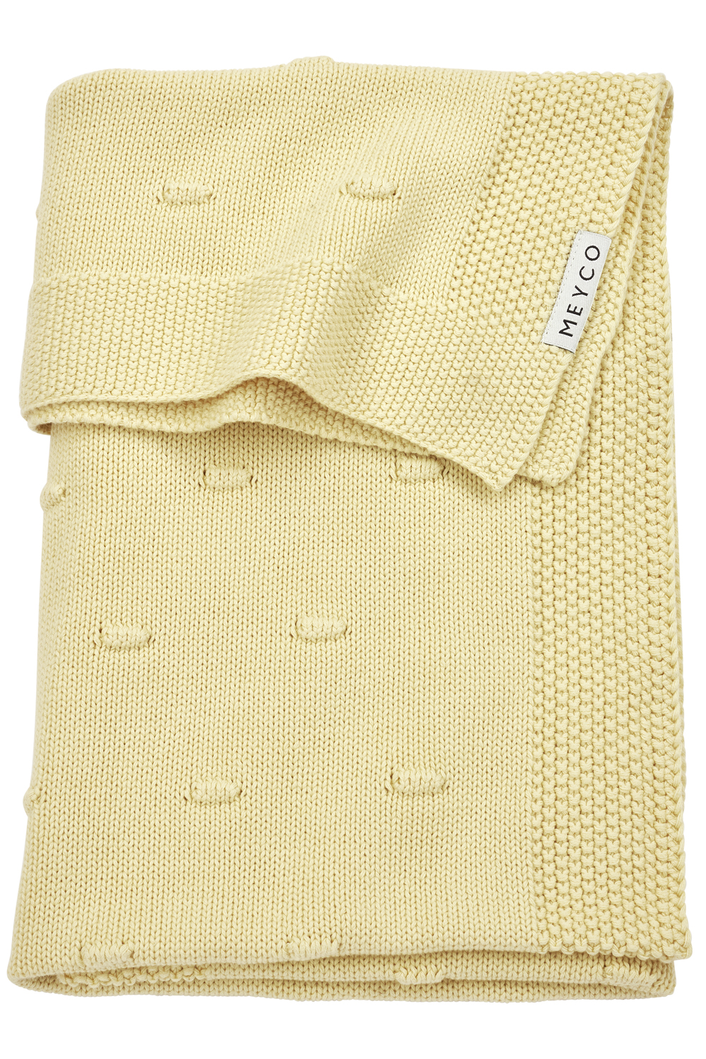 Crib Blanket Knots - Soft Yellow - 75x100cm