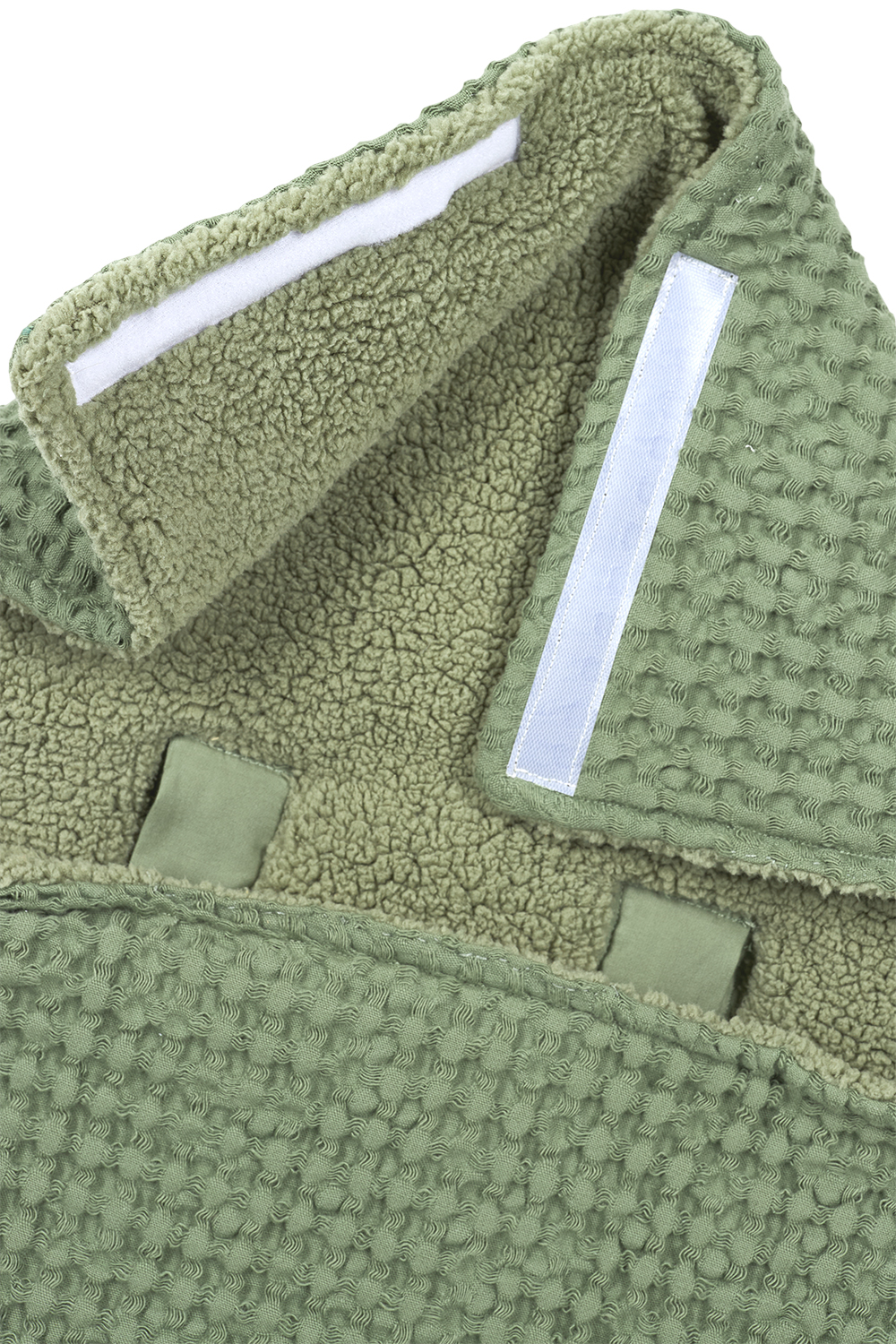 Fußsack Waffel Teddy - olive green - 40x82cm